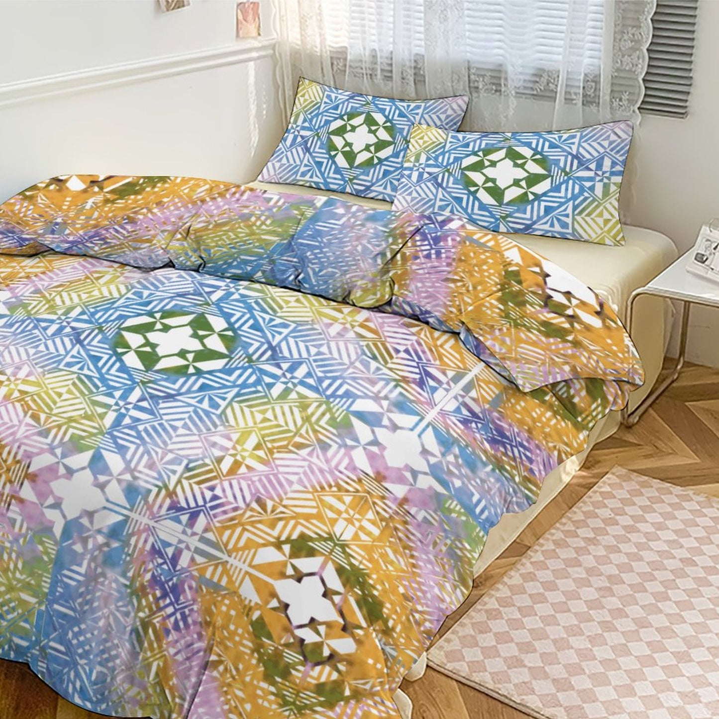 Fiji Masi 3-Piece Bedding Set-90"x90"/ 229x229cm (Dual-sided Printing) 20