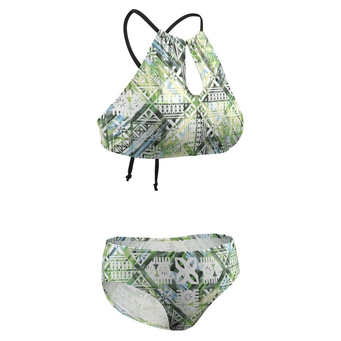 Fiji Masi Women's Two piece Swimsuit with High Neck Halter Top 3