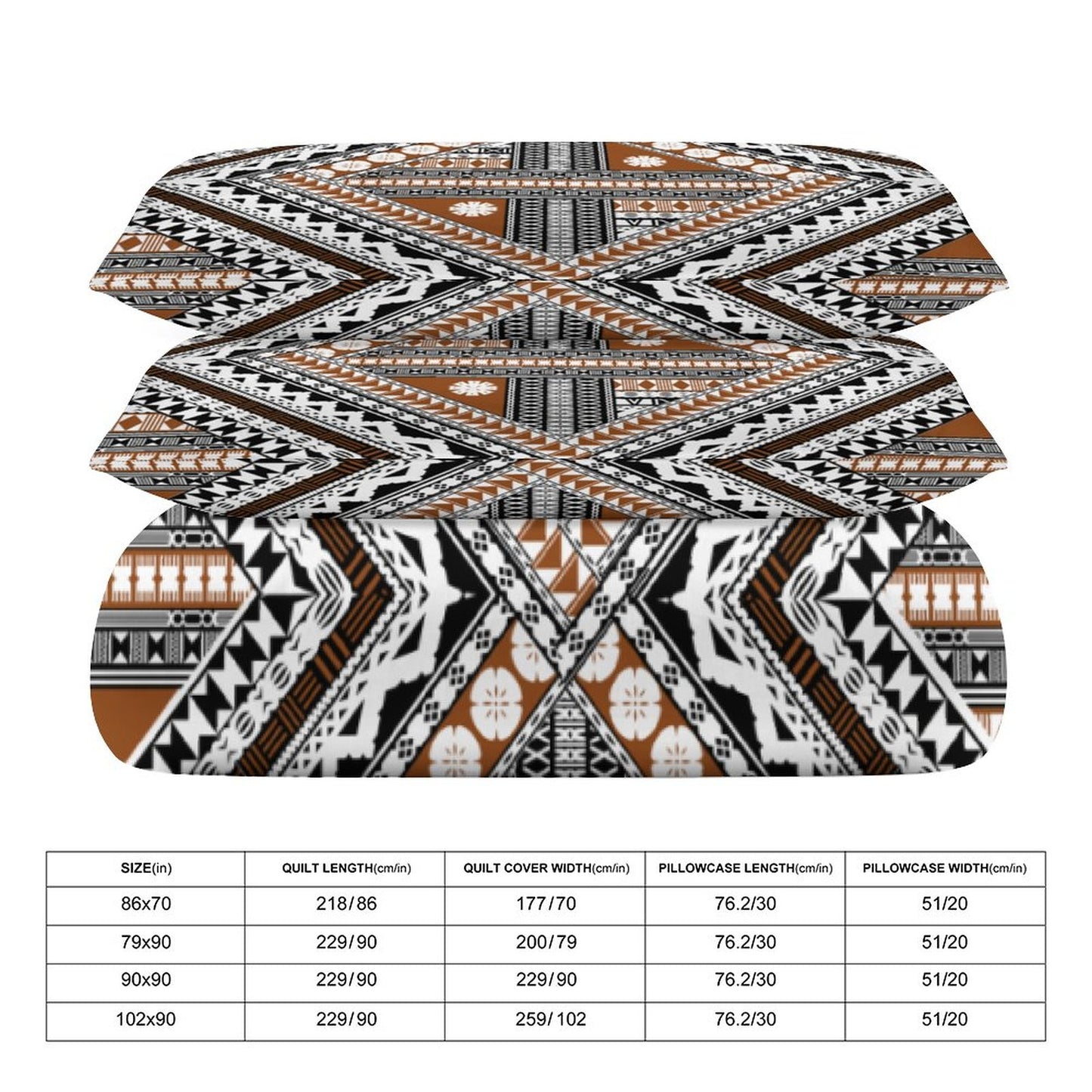 Fiji Masi 3-Piece Bedding Set-90"x90"/ 229x229cm (Dual-sided Printing) 11