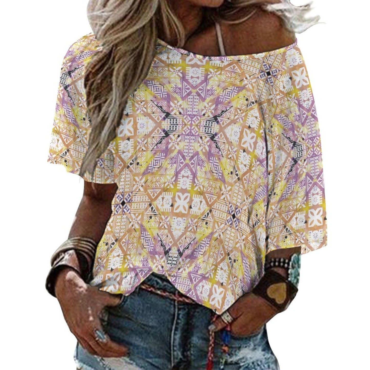 Fiji Masi Off the Shoulder Half-Sleeve T-shirt 1