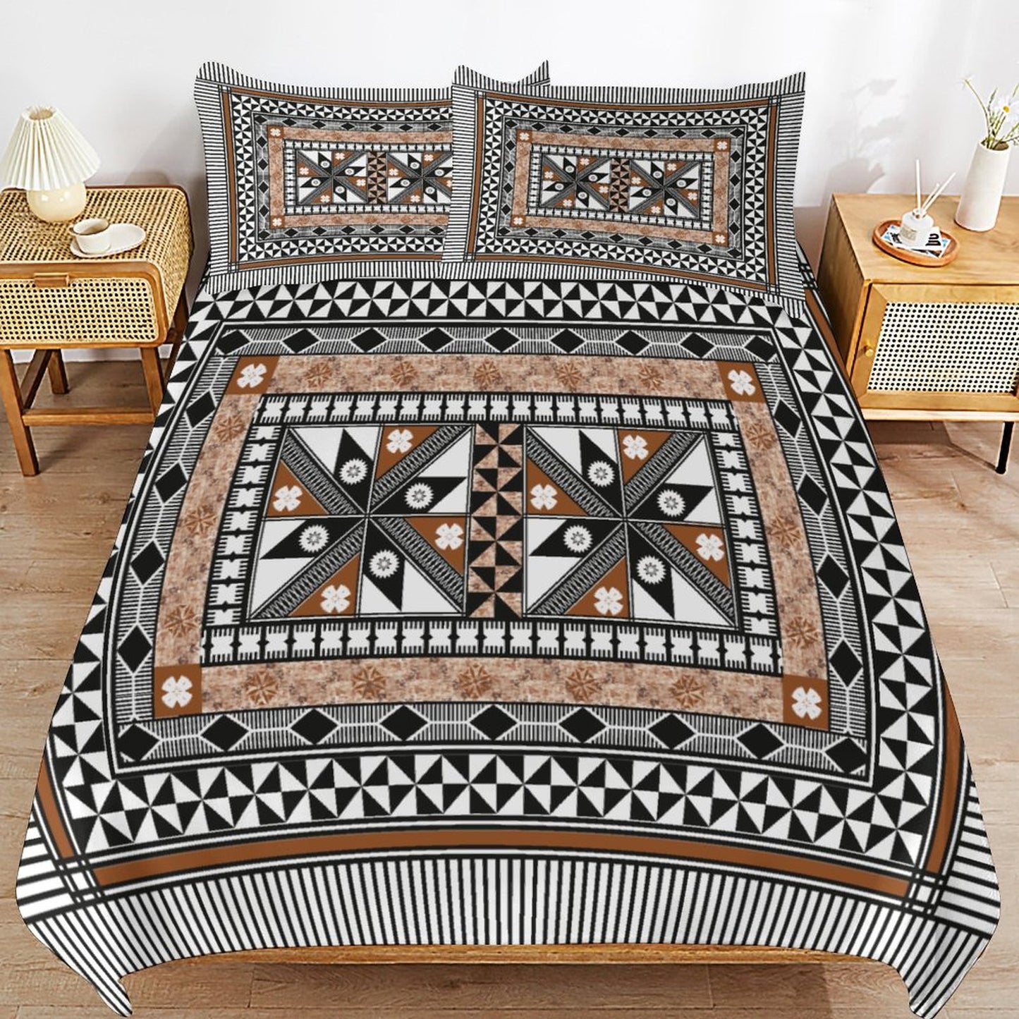 Fiji Masi 3-Piece Bedding Set-90"x90"/ 229x229cm (Dual-sided Printing) 6