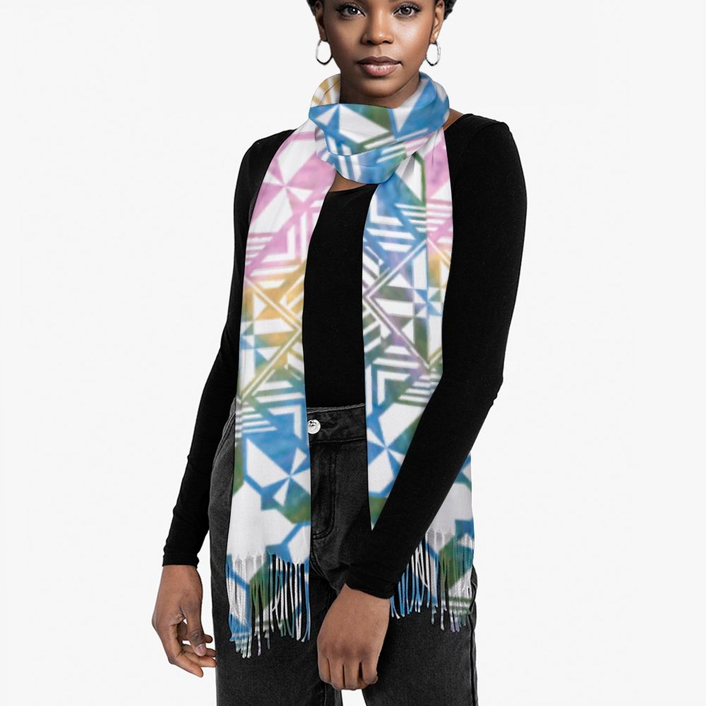 Fiji Masi Cashmere-like Tassel Scarf 2