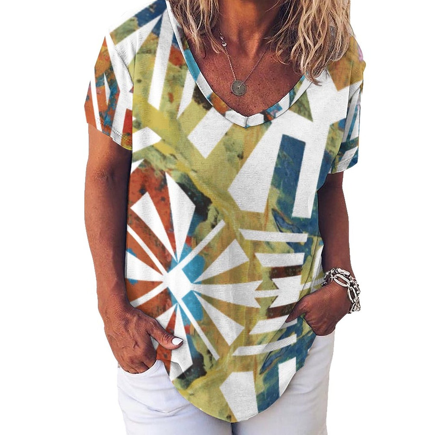 Fiji MasiIce Silk V Neck Short-Sleeve Shirt 1