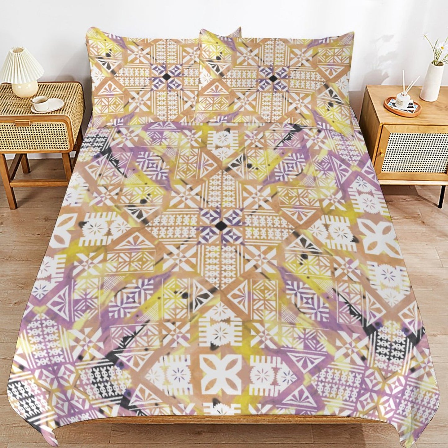 Fiji Masi 3-Piece Bedding Set-90"x90"/ 229x229cm (Dual-sided Printing) 18