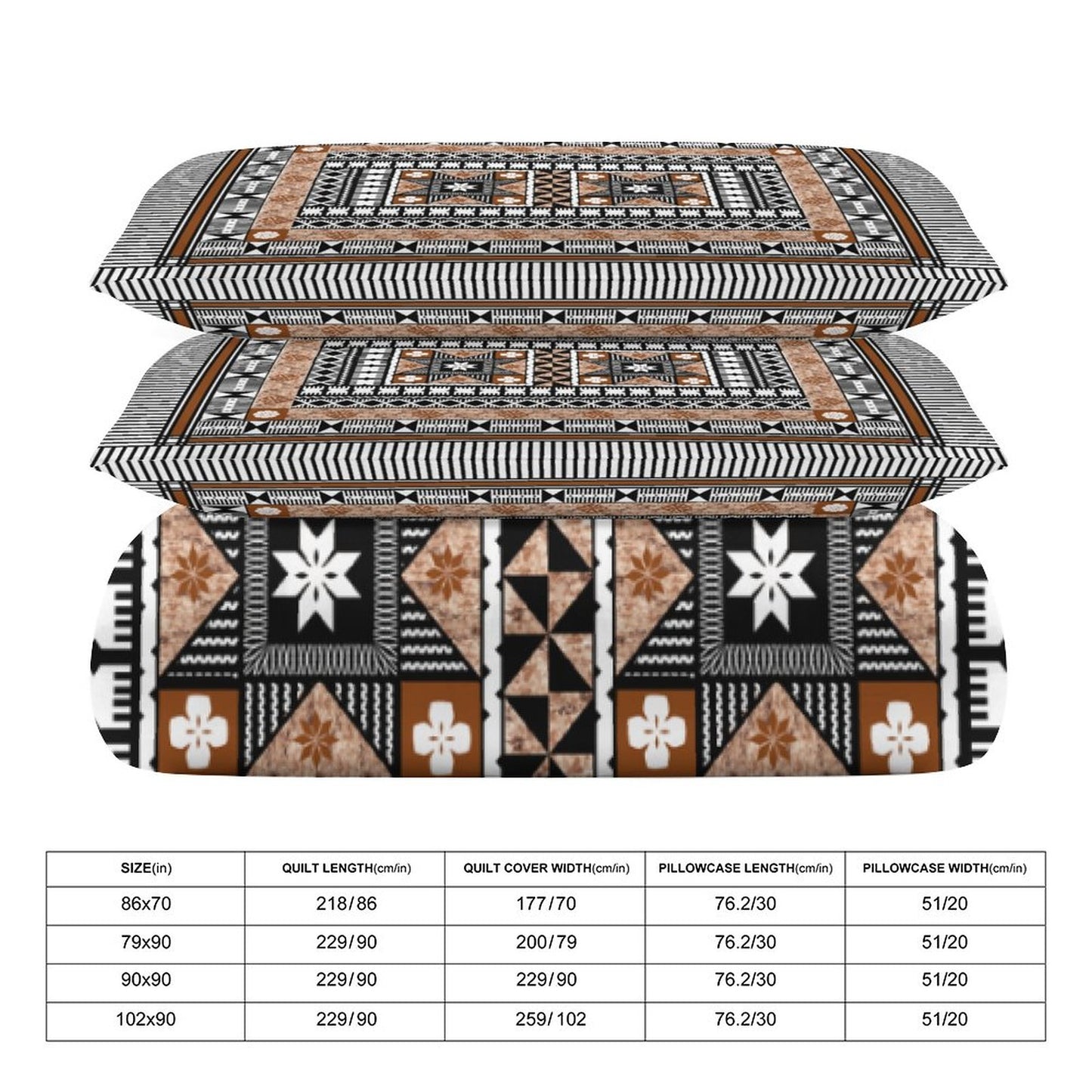 Fiji Masi 3-Piece Bedding Set-90"x90"/ 229x229cm (Dual-sided Printing) 5