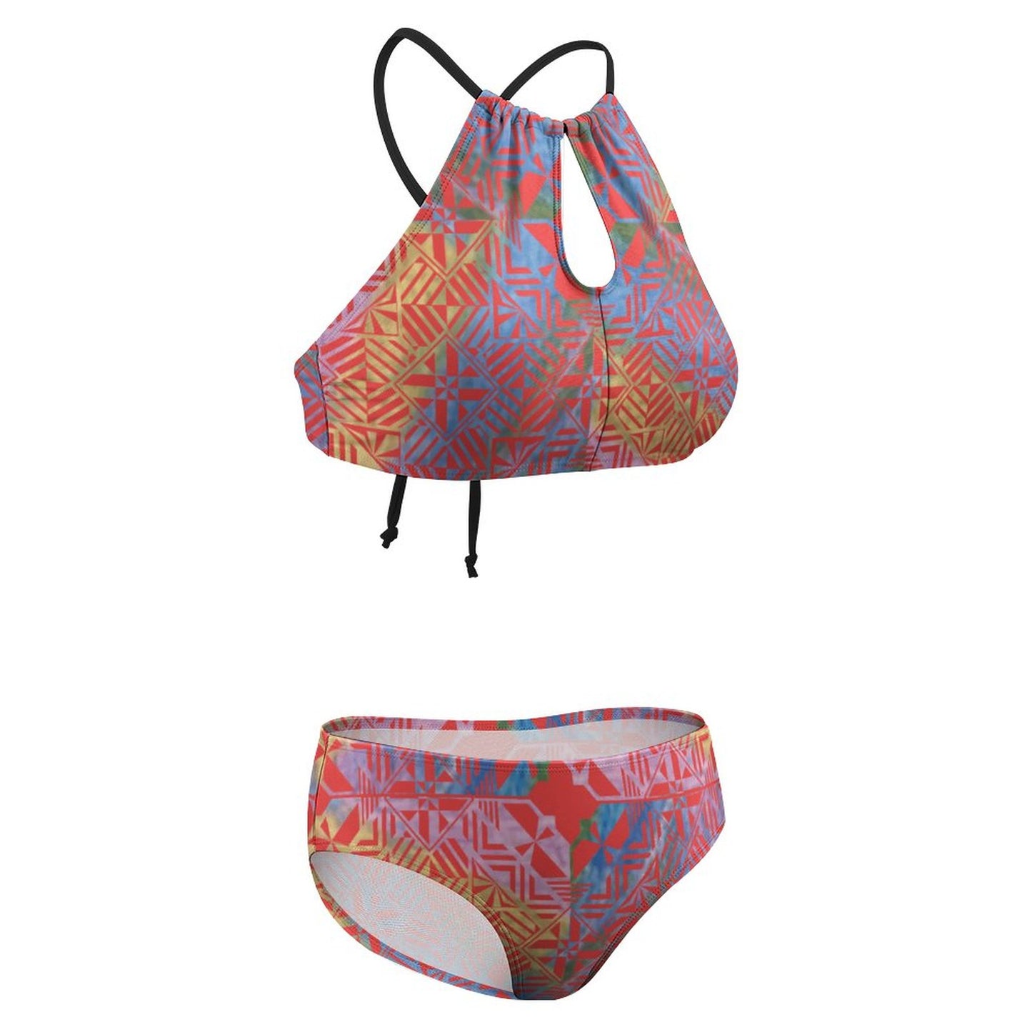 Fiji Masi Women's Two piece Swimsuit with High Neck Halter Top 4