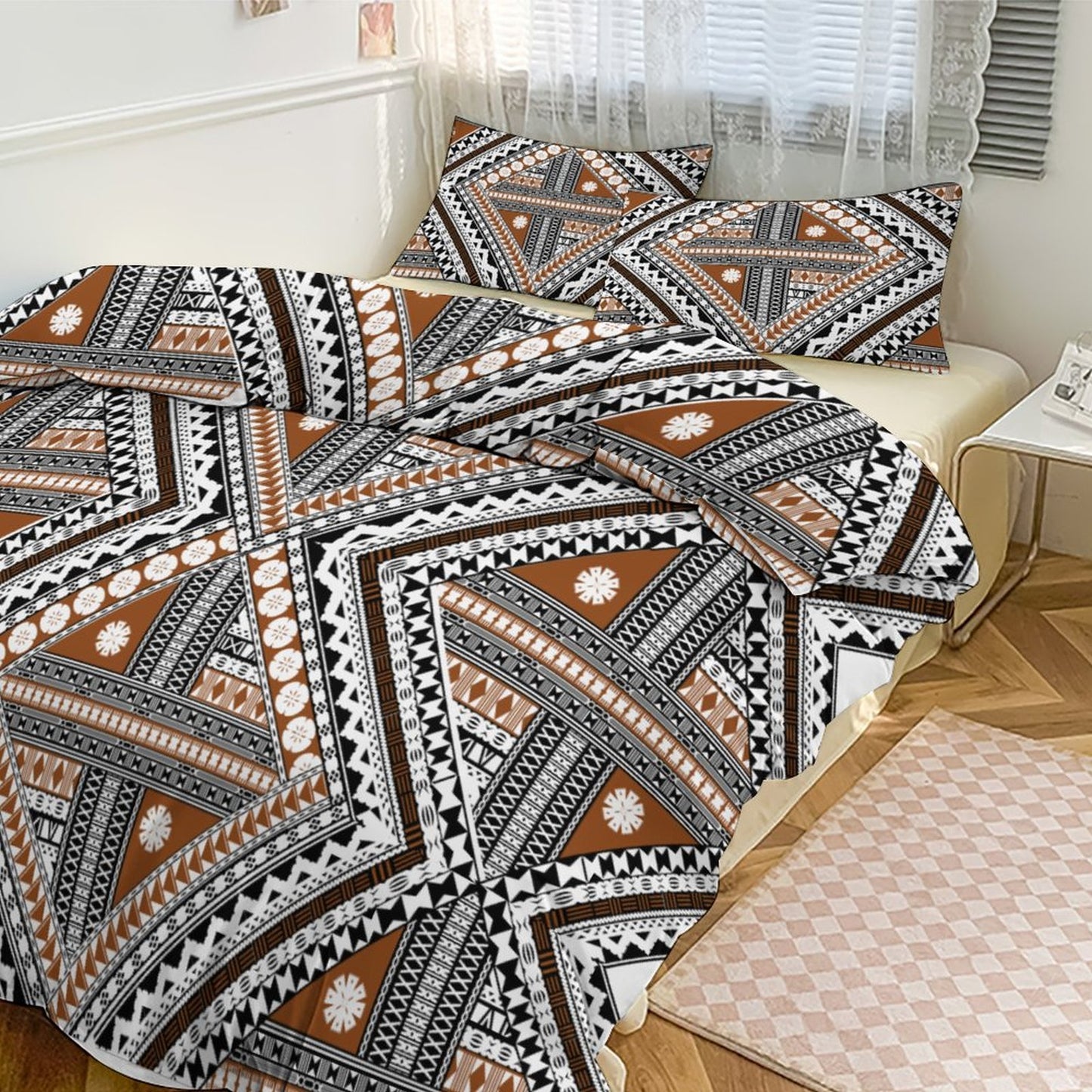 Fiji Masi 3-Piece Bedding Set-90"x90"/ 229x229cm (Dual-sided Printing) 11