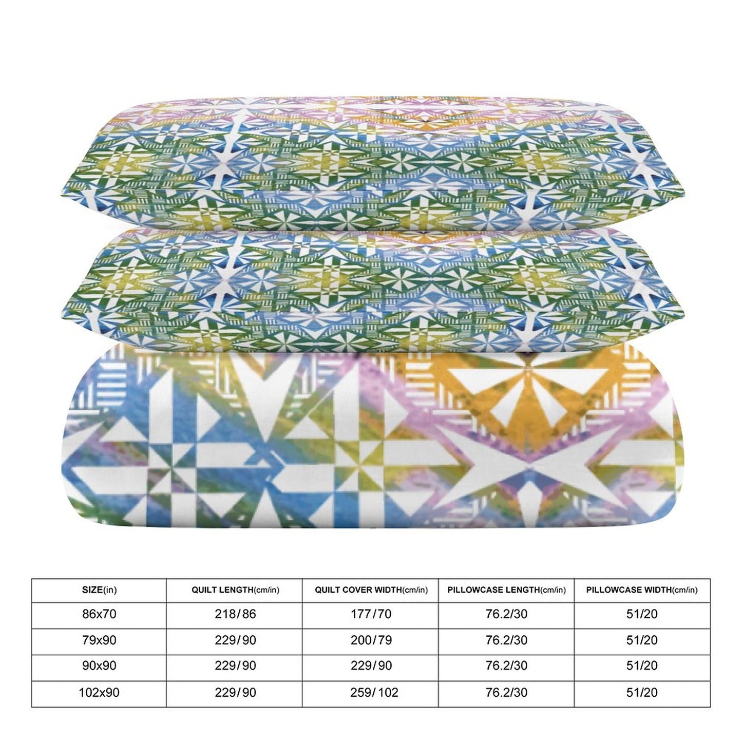 Fiji Masi 3-Piece Bedding Set-90"x90"/ 229x229cm (Dual-sided Printing) 17