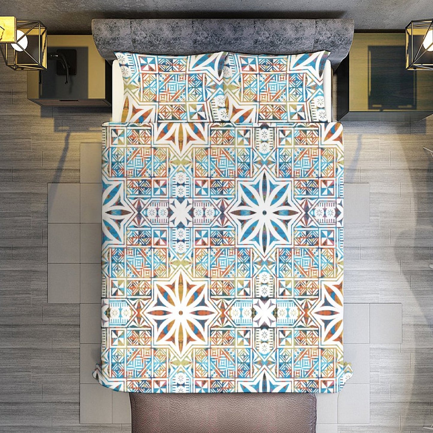 Fiji Masi 3-Piece Bedding Set-90"x90"/ 229x229cm (Dual-sided Printing) 15