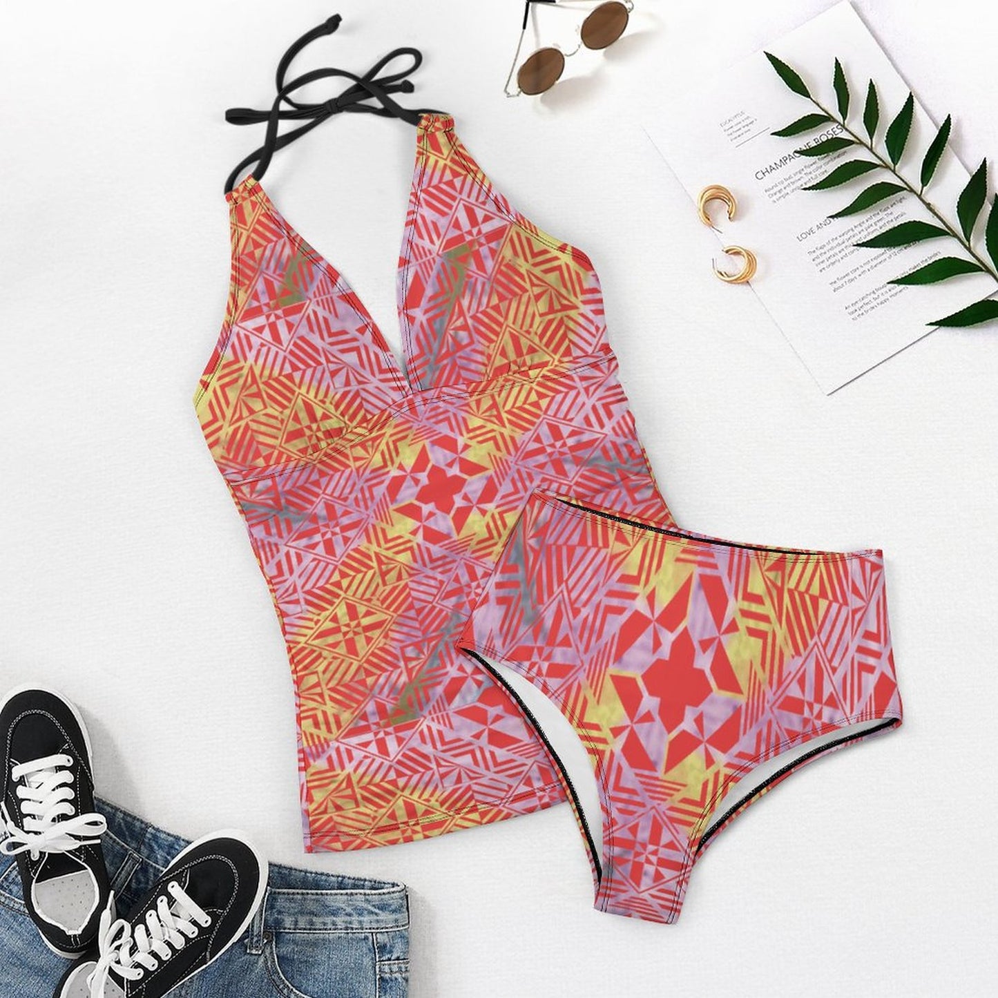 Fiji Masi 2-Piece Women's Halter Tankini 4
