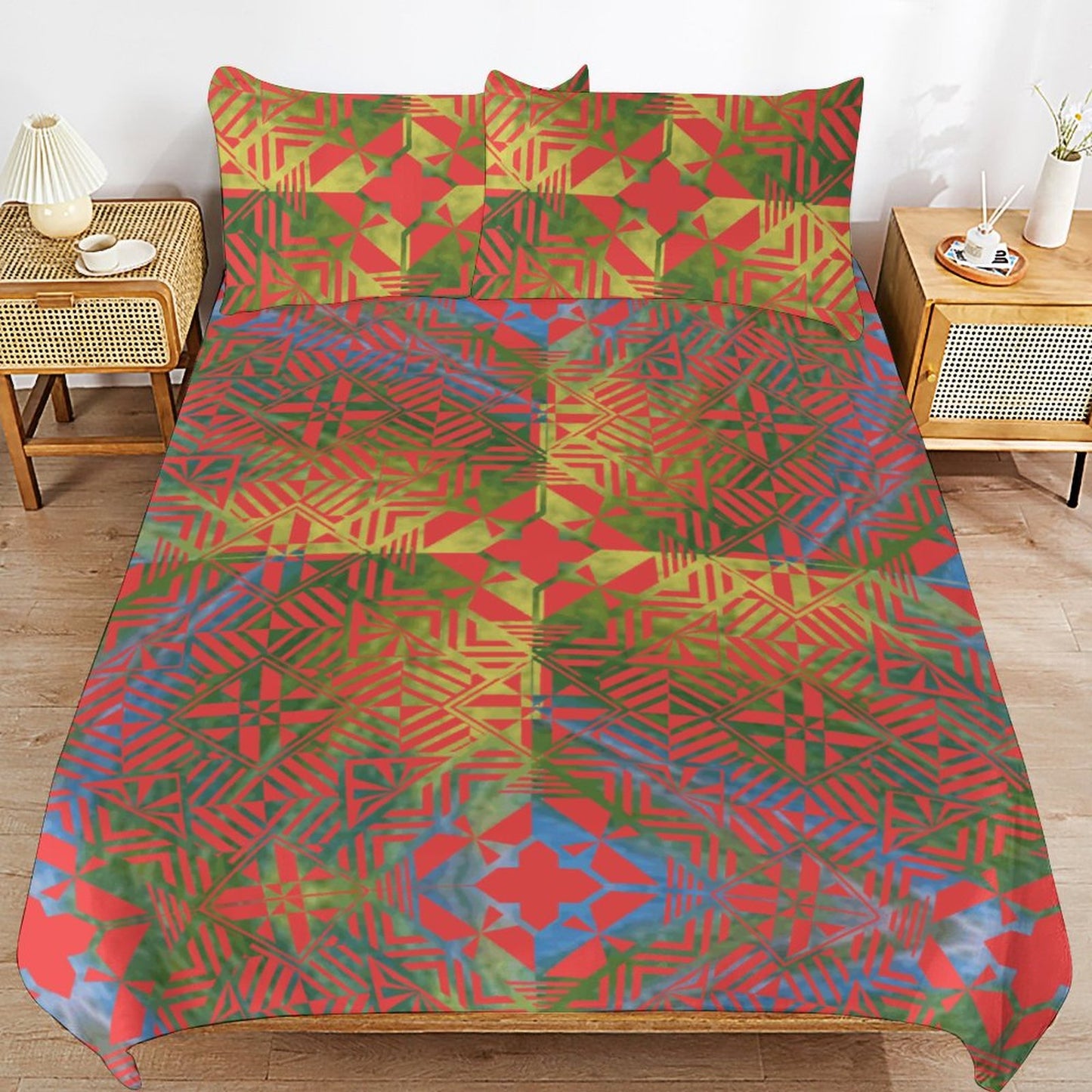 Fiji Masi 3-Piece Bedding Set-90"x90"/ 229x229cm (Dual-sided Printing) 21
