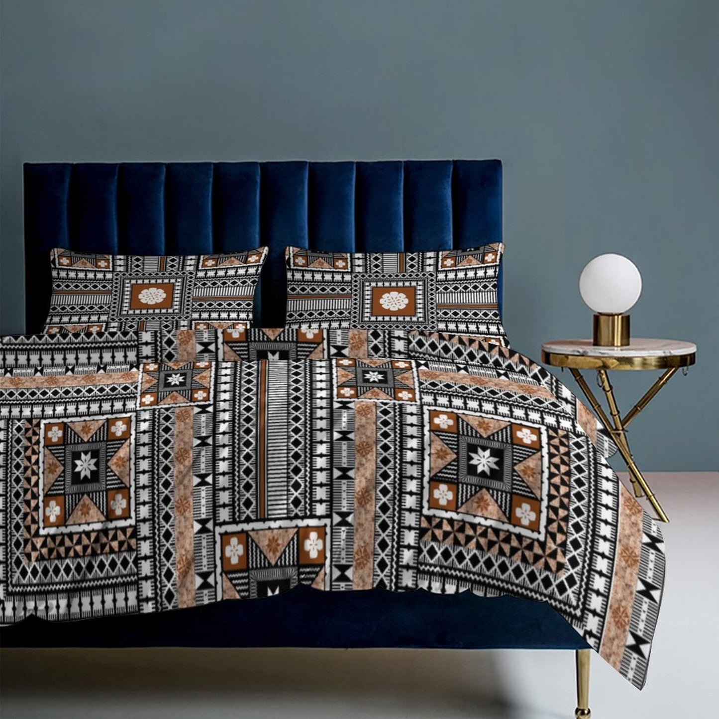 Fiji Masi 3-Piece Bedding Set-90"x90"/ 229x229cm (Dual-sided Printing) 19