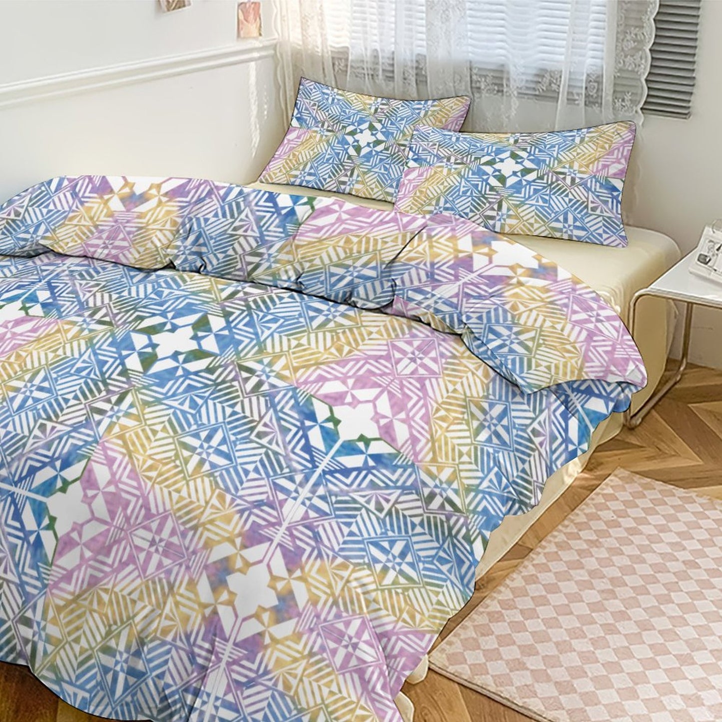 Fiji Masi 3-Piece Bedding Set-90"x90"/ 229x229cm (Dual-sided Printing) 16