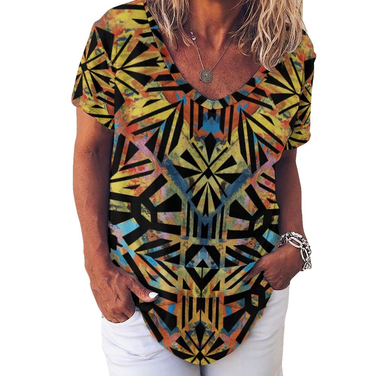 Fiji Masi Ice Silk V Neck Short-Sleeve Shirt 2