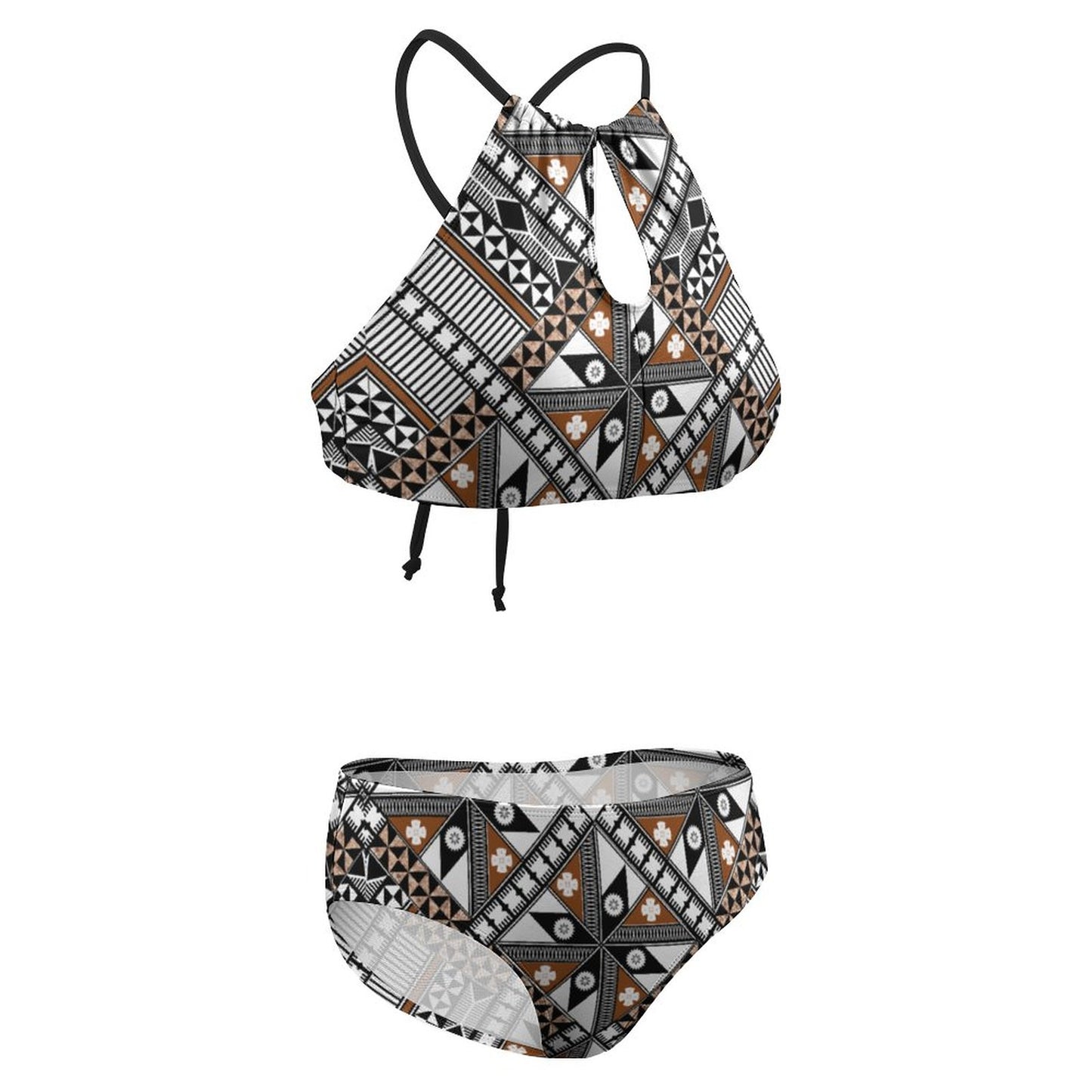 Fiji Masi Women's Two piece Swimsuit with High Neck Halter Top 1