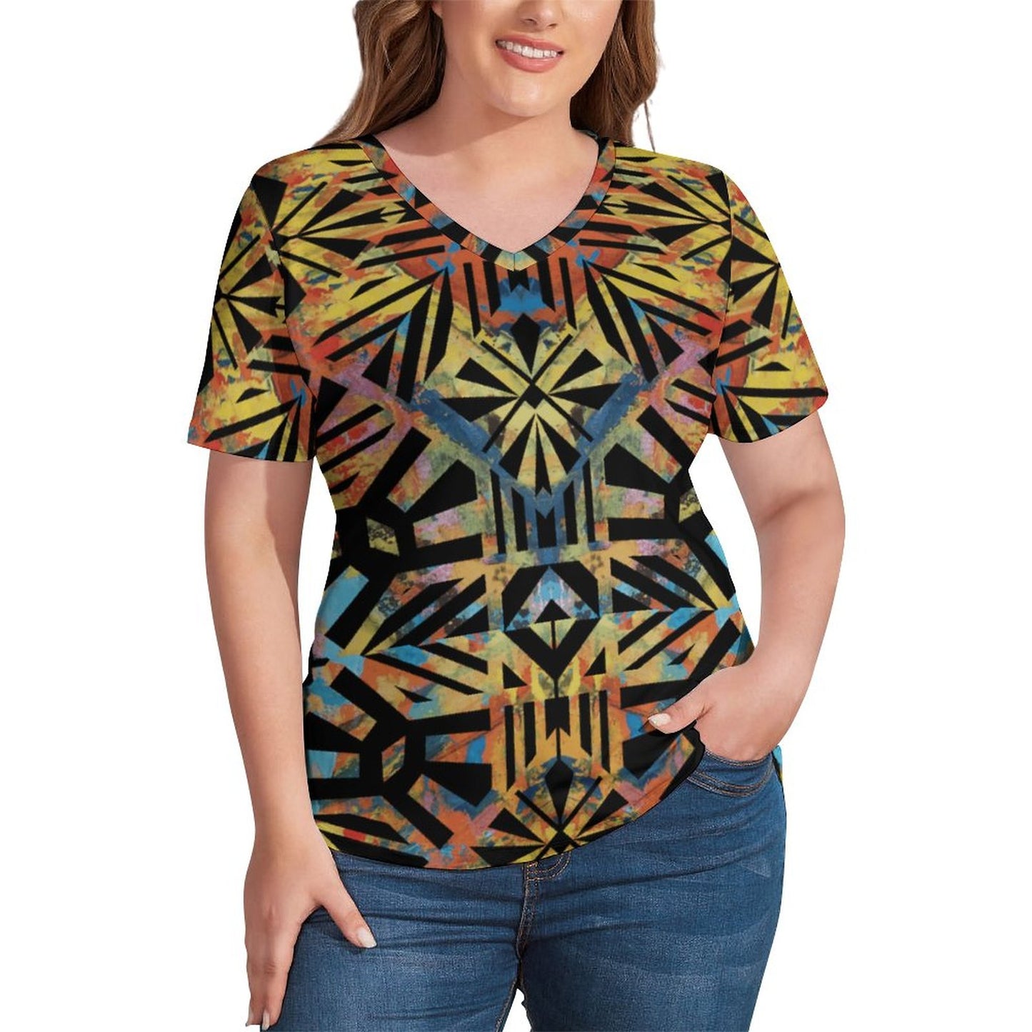 Fiji Masi Ice Silk V Neck Short-Sleeve Shirt 2