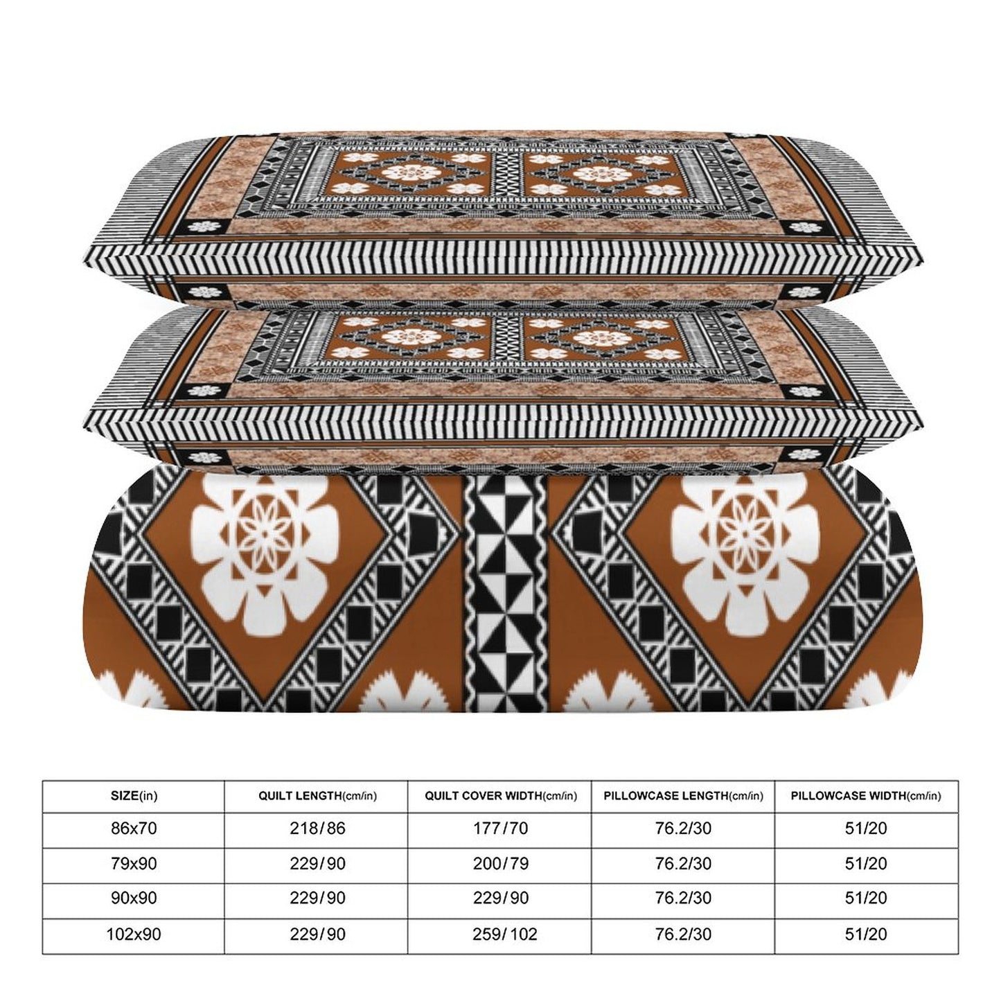 Fiji Masi 3-Piece Bedding Set-90"x90"/ 229x229cm (Dual-sided Printing) 8