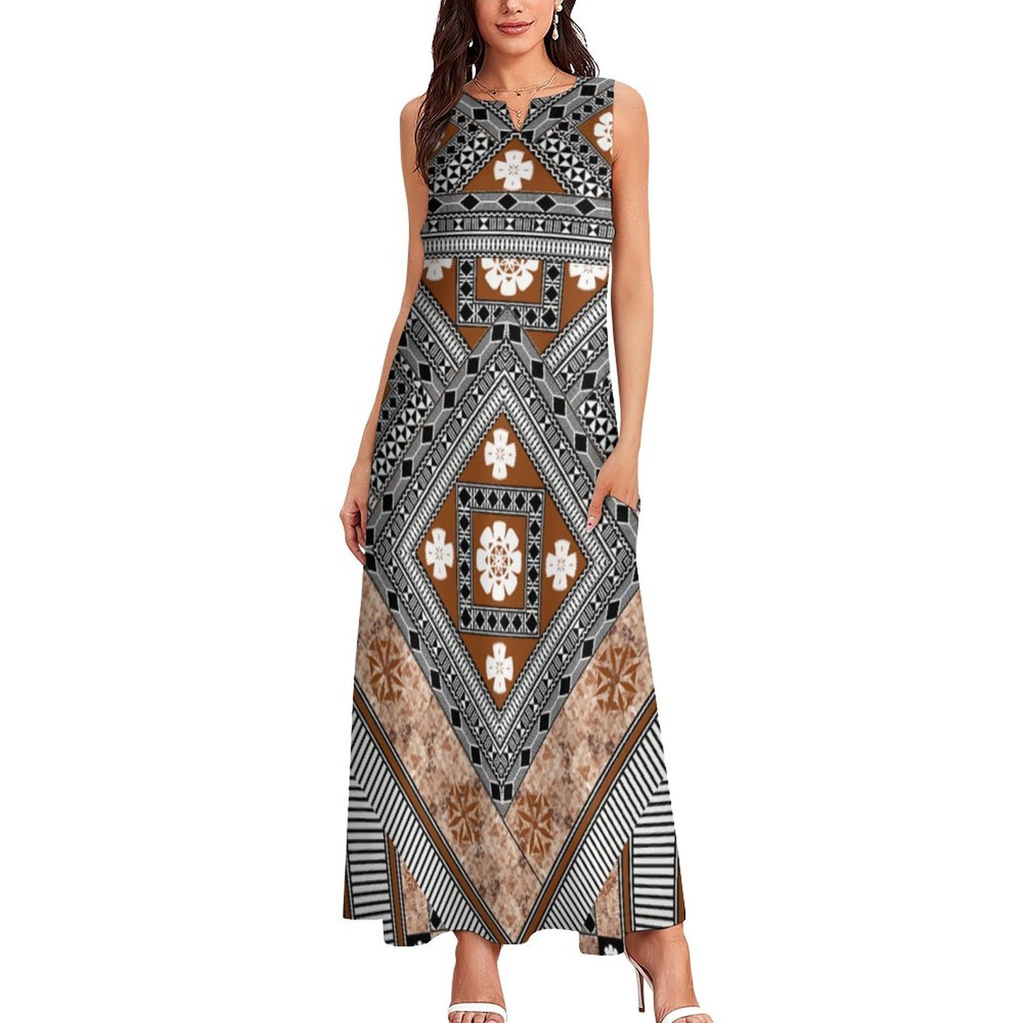 Fiji Masi Sleeveless Ankle-length Dress 4