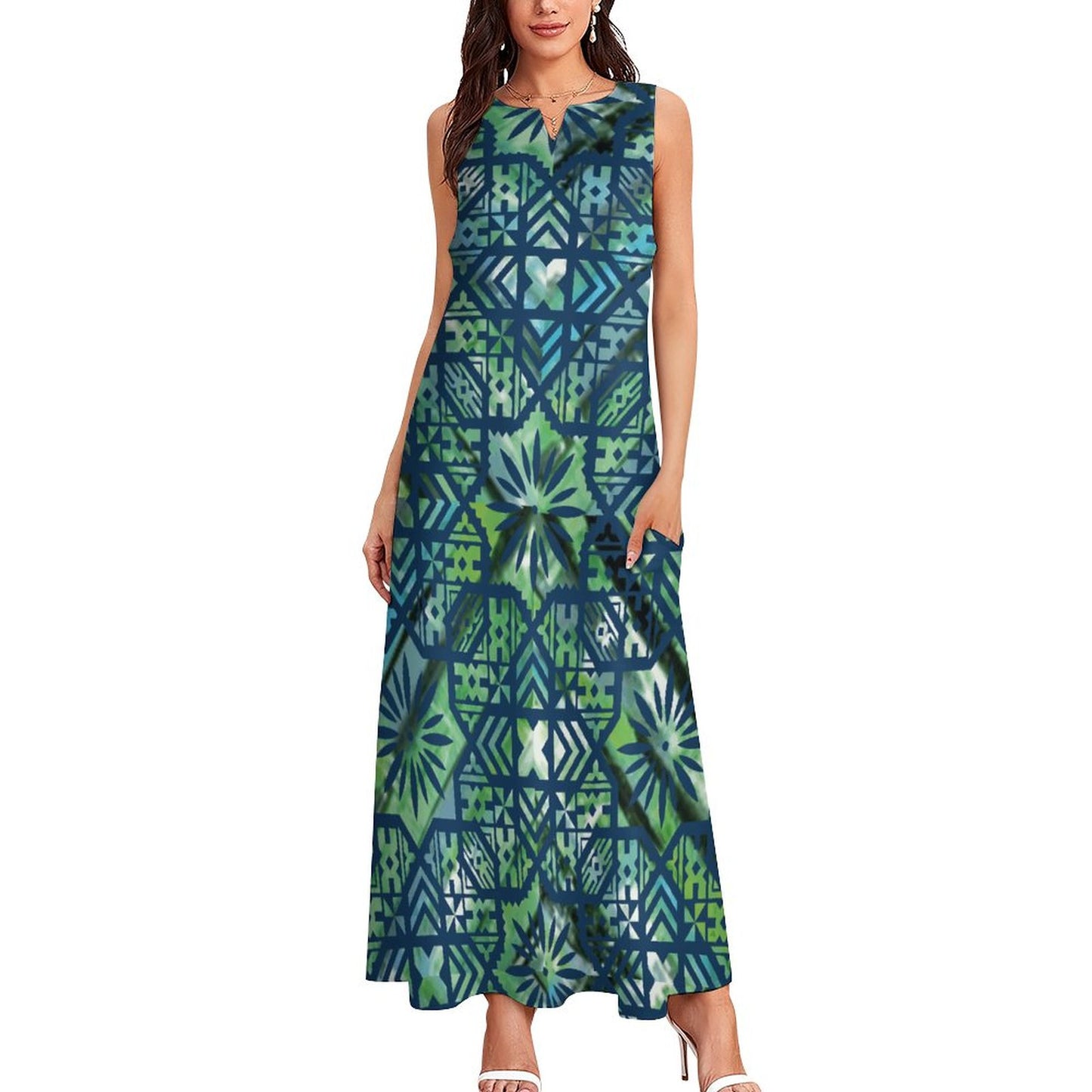 Fiji Masi Sleeveless Ankle-length Dress 1