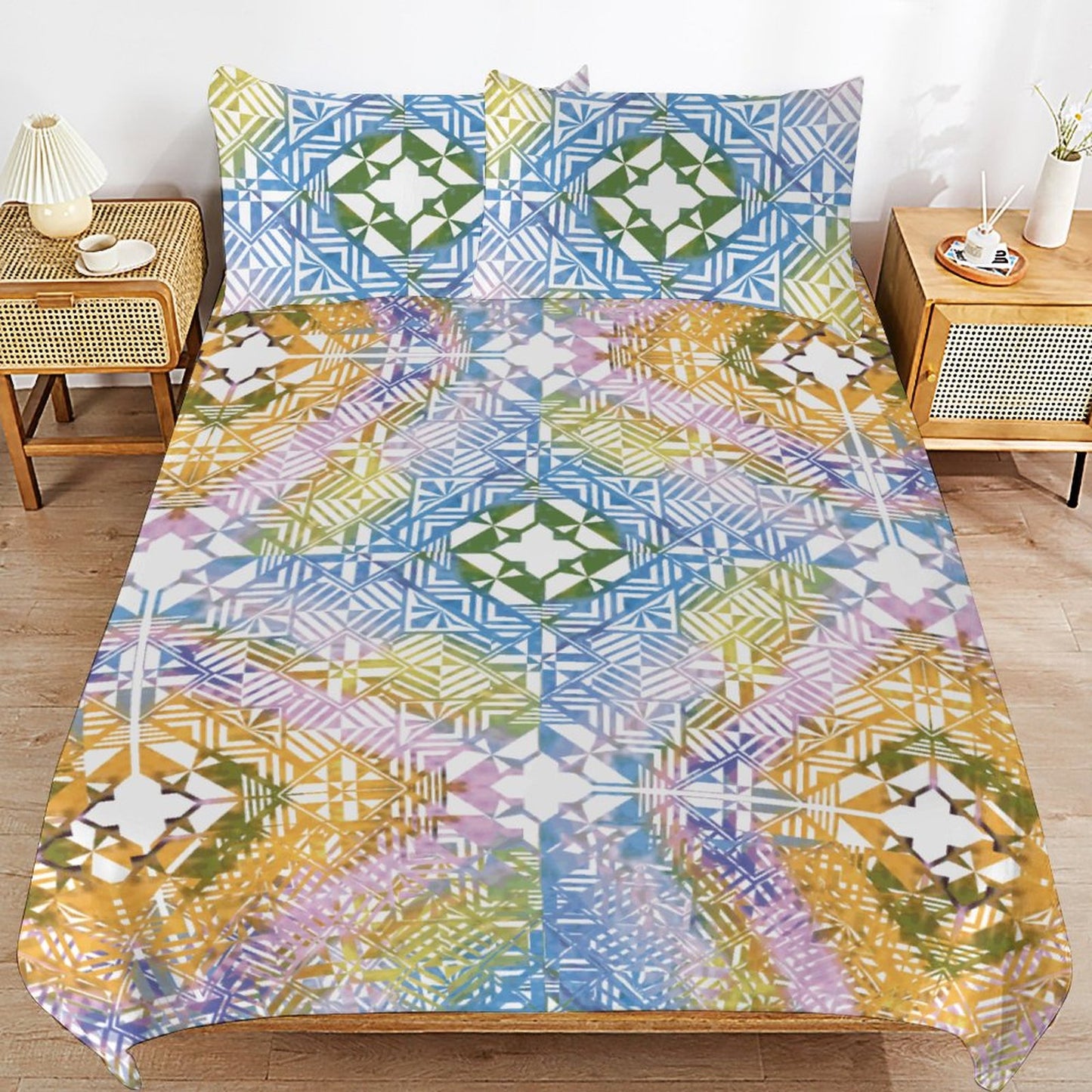 Fiji Masi 3-Piece Bedding Set-90"x90"/ 229x229cm (Dual-sided Printing) 20