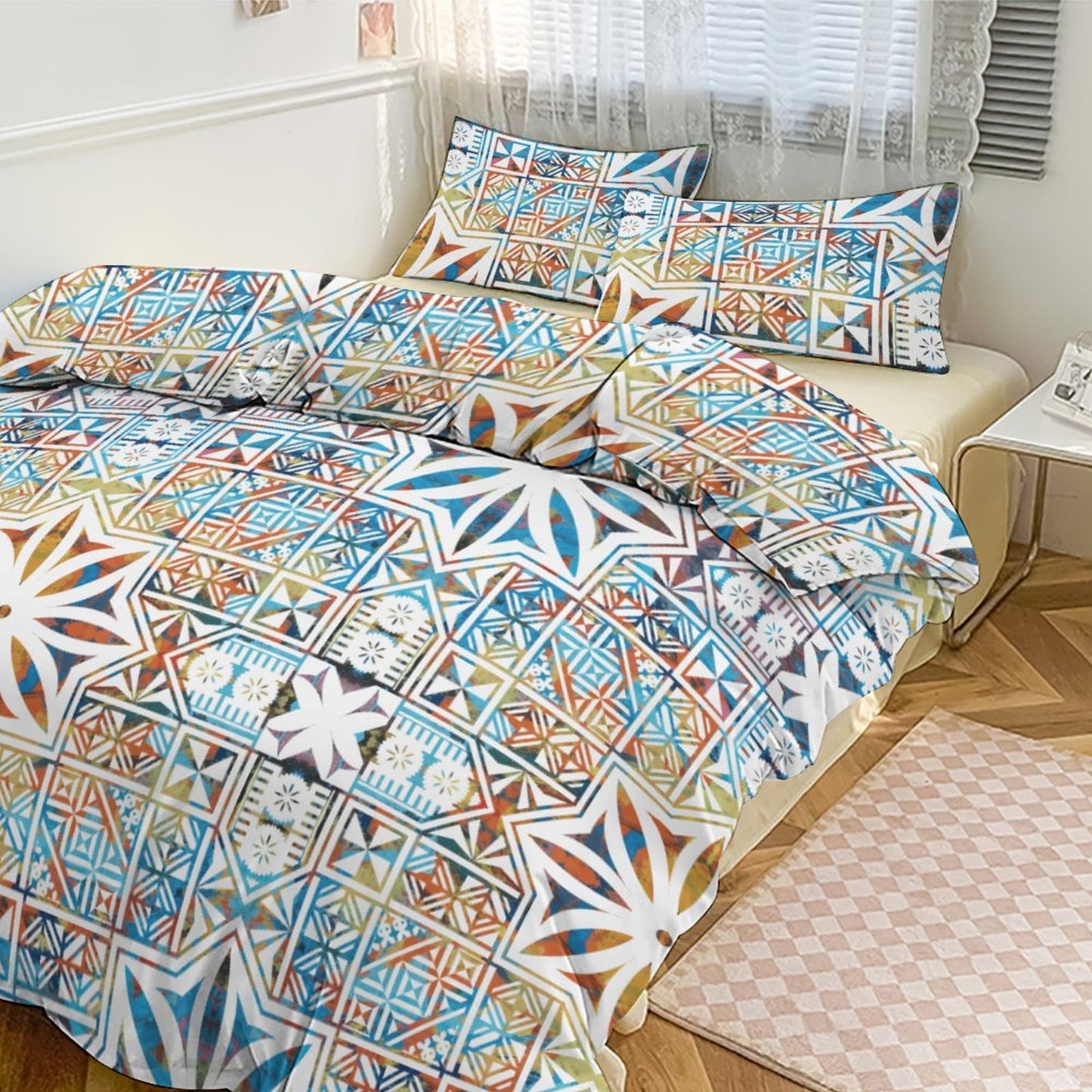 Fiji Masi 3-Piece Bedding Set-90"x90"/ 229x229cm (Dual-sided Printing) 15