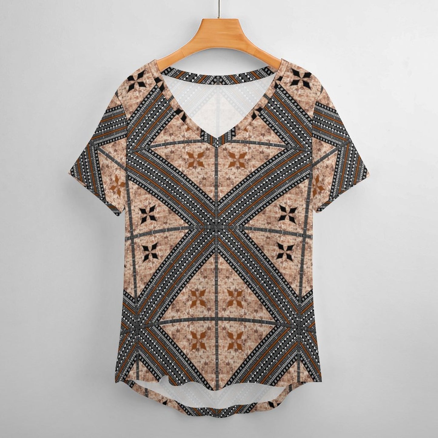 Fiji Masi Ice Silk V Neck Short-Sleeve Shirt 4