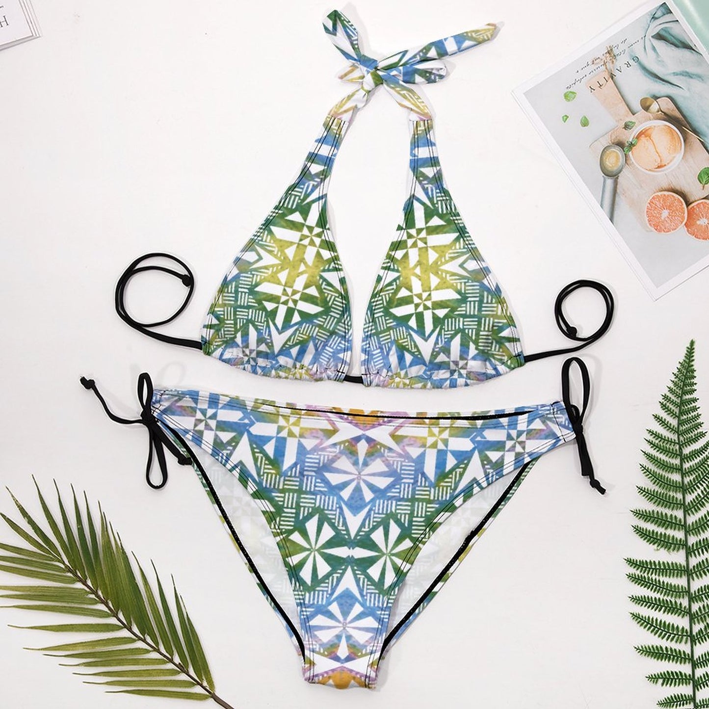 Fiji Masi Plus Size Women‘s Halter Bikini Set 3