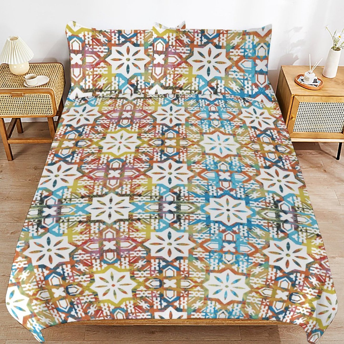 Fiji Masi 3-Piece Bedding Set-90"x90"/ 229x229cm (Dual-sided Printing) 22