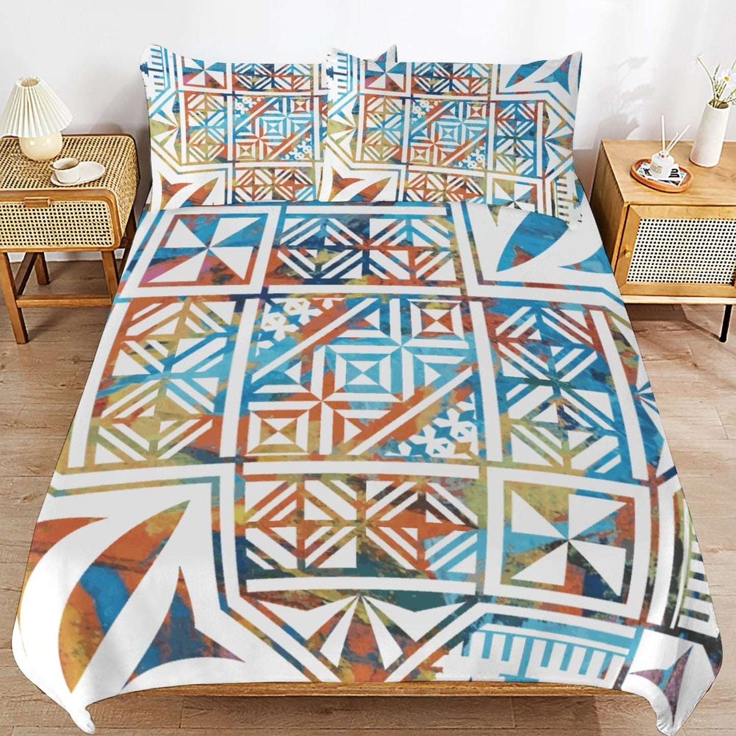Fiji Masi 3-Piece Bedding Set-90"x90"/ 229x229cm (Dual-sided Printing) 12