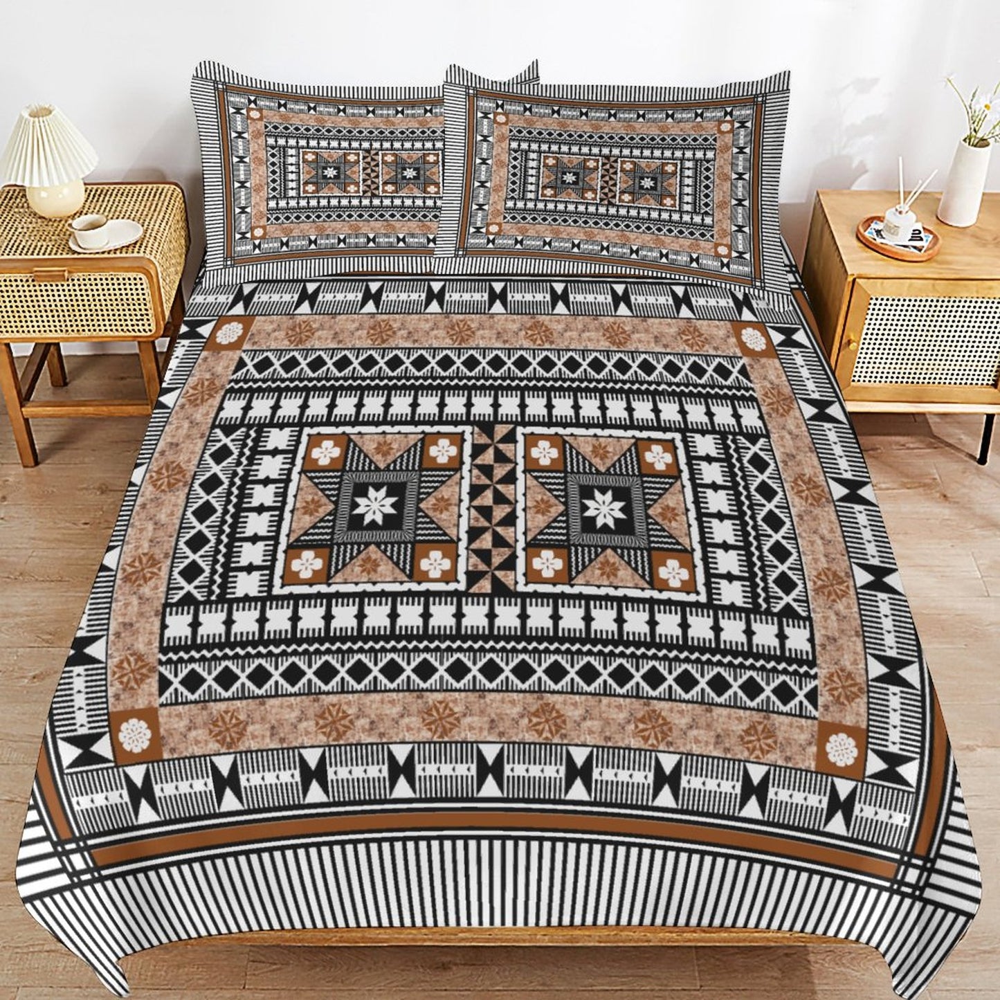 Fiji Masi 3-Piece Bedding Set-90"x90"/ 229x229cm (Dual-sided Printing) 5