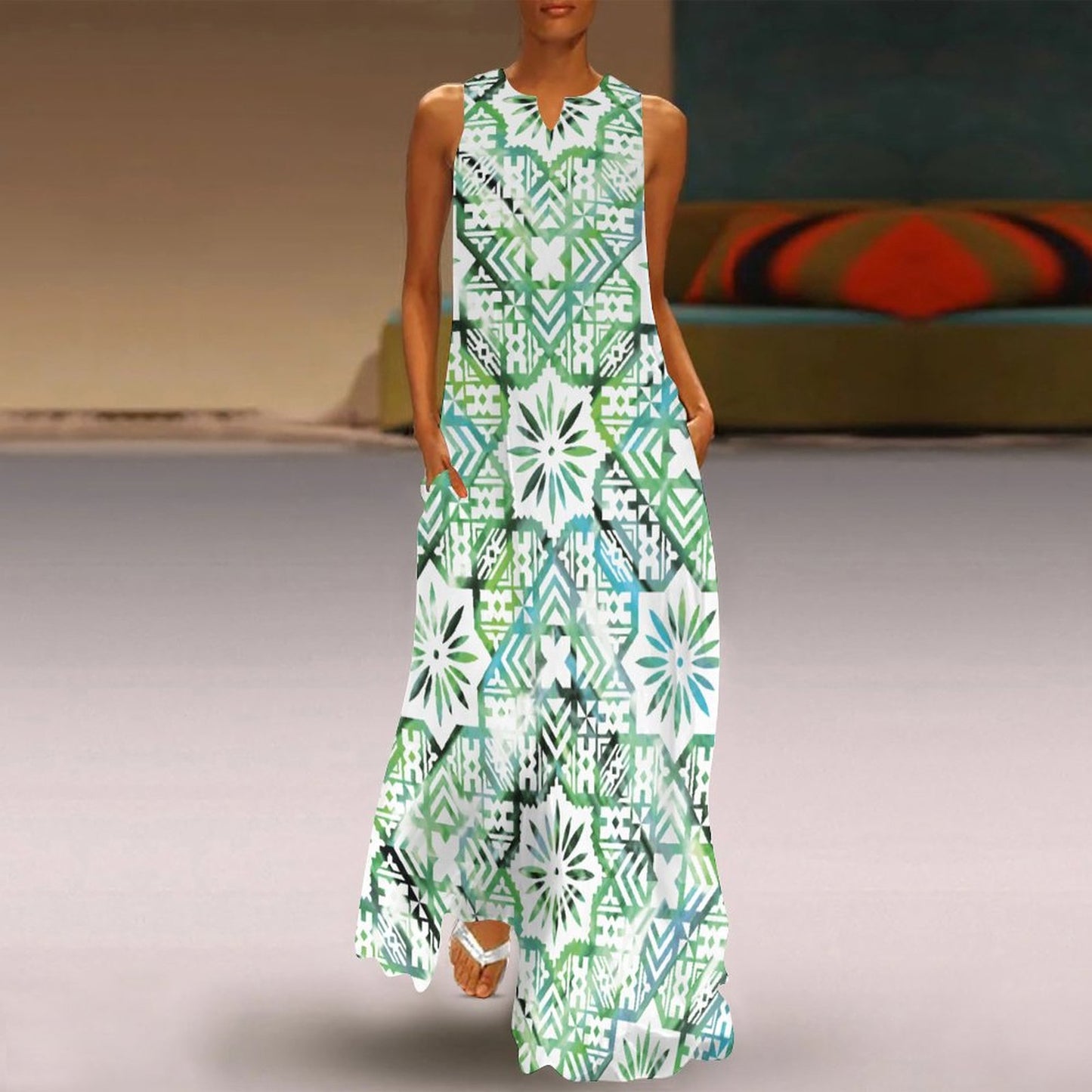 Fiji Masi Sleeveless Ankle-length Dress 2