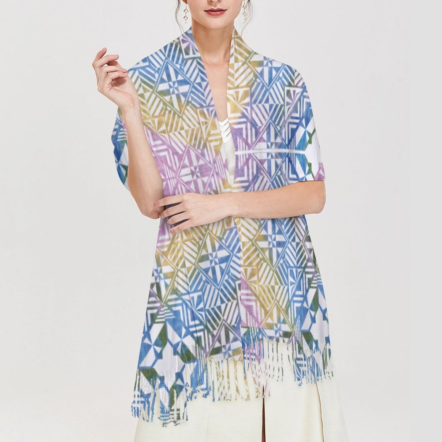 Fiji Masi Cashmere-like Tassel Scarf 2