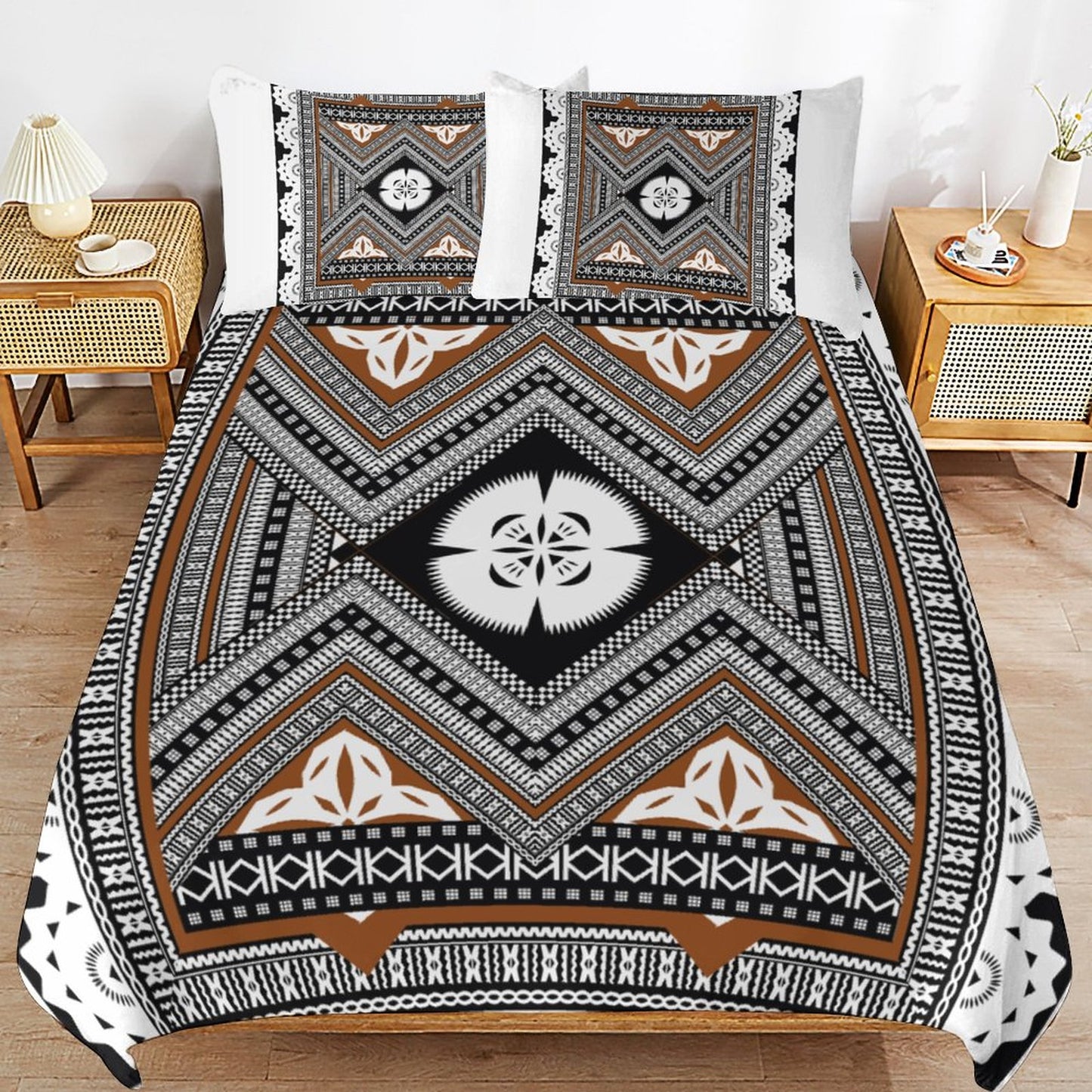 Fiji Masi 3-Piece Bedding Set-90"x90"/ 229x229cm (Dual-sided Printing) 10