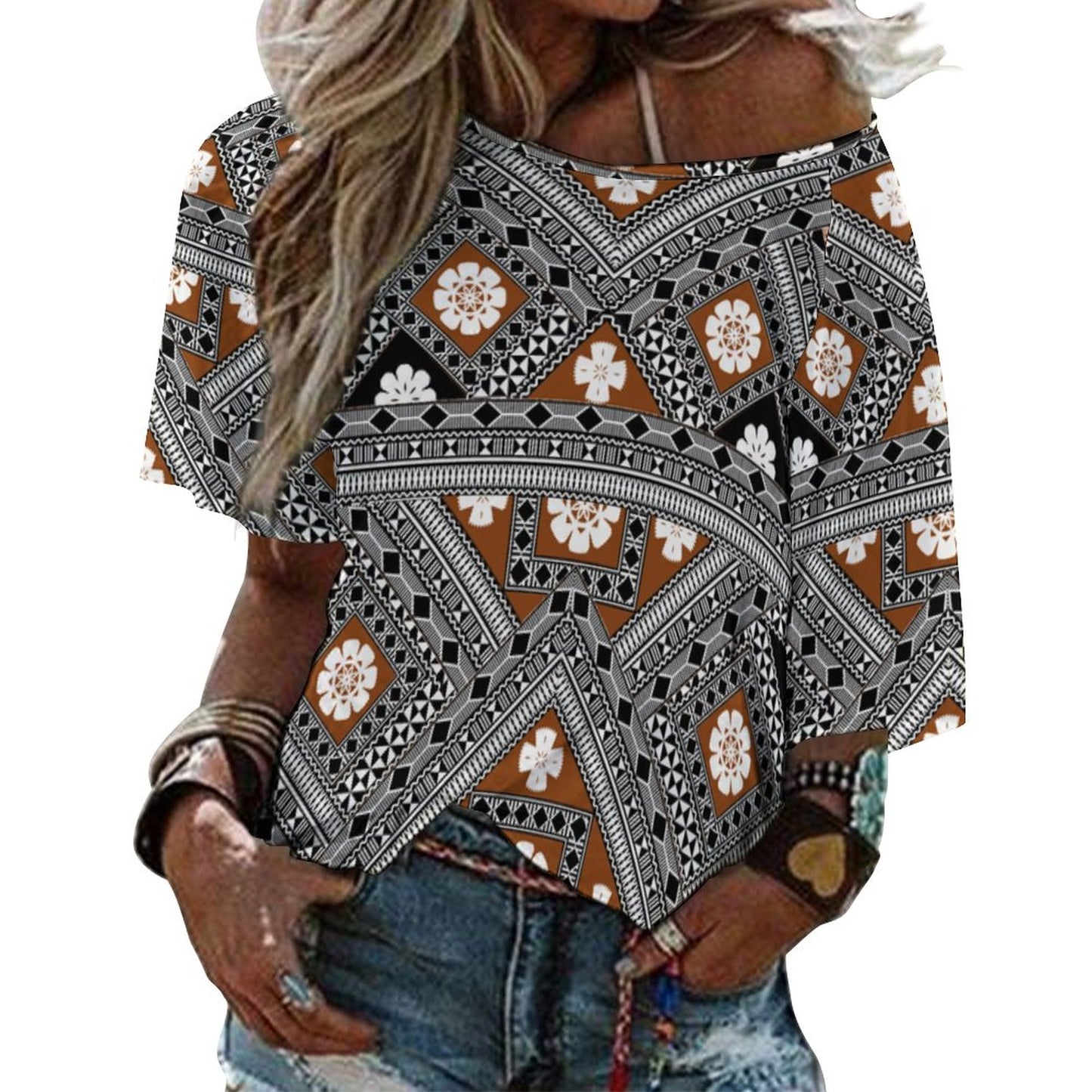 Fiji Masi Off the Shoulder Half-Sleeve T-shirt 2