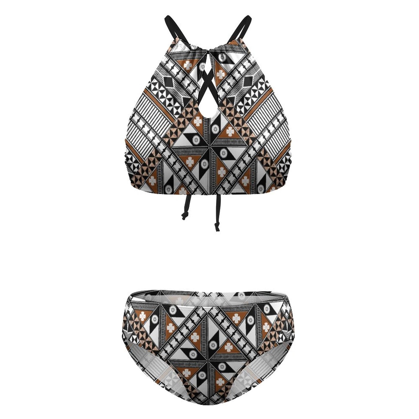 Fiji Masi Women's Two piece Swimsuit with High Neck Halter Top 1