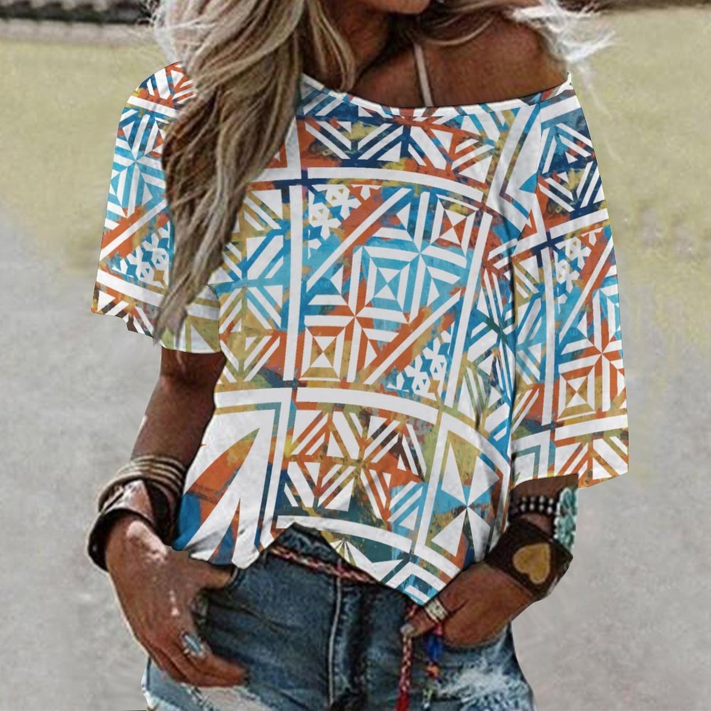 Fiji Masi Off the Shoulder Half-Sleeve T-shirt 3