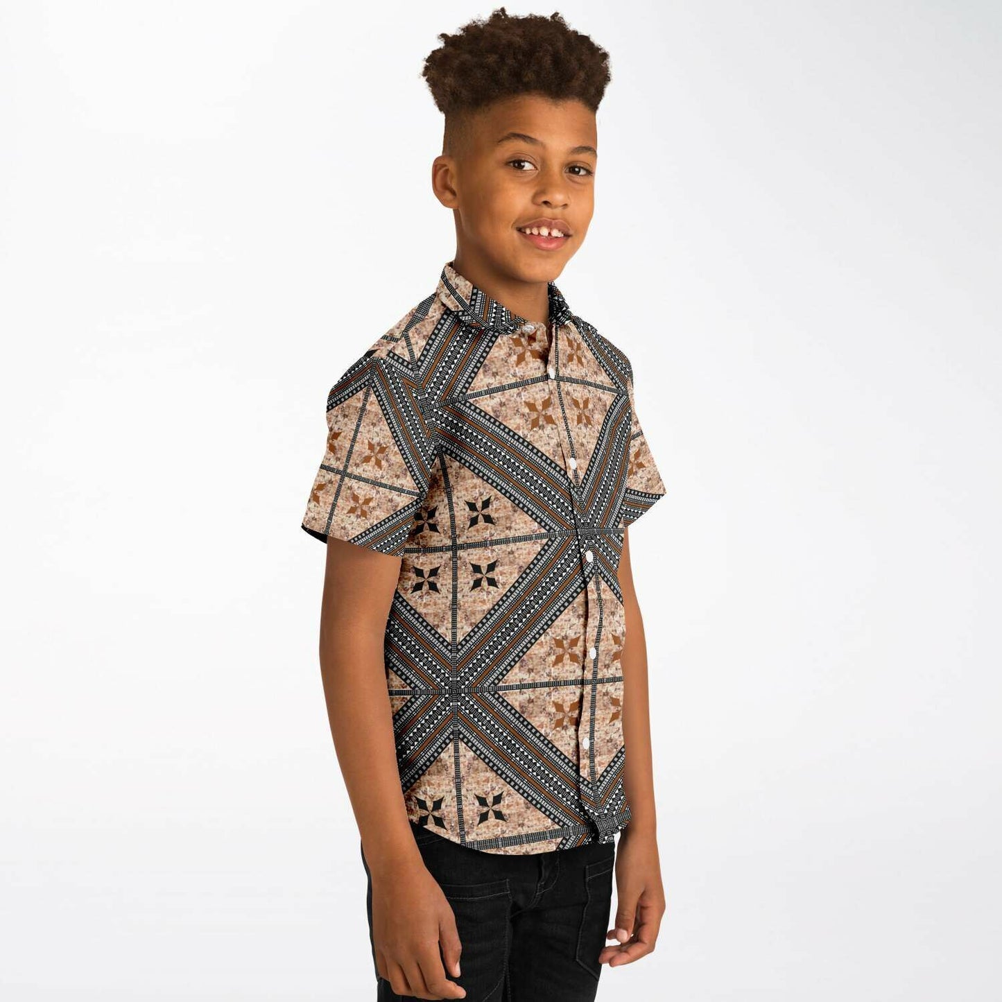 Fiji Masi Kids/Youth Short Sleeve Button Down Shirt 1