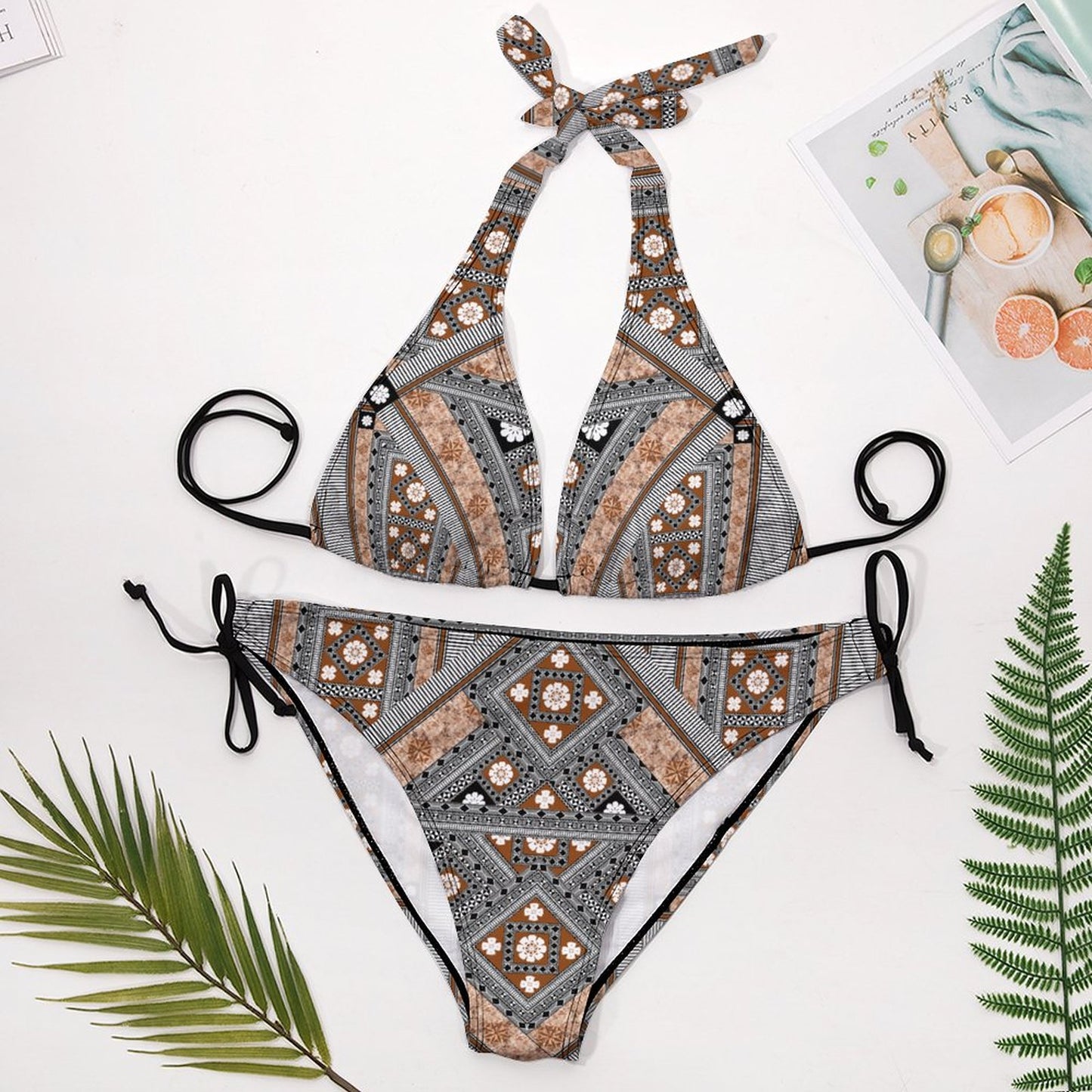 Fiji Masi Plus Size Women‘s Halter Bikini Set 4