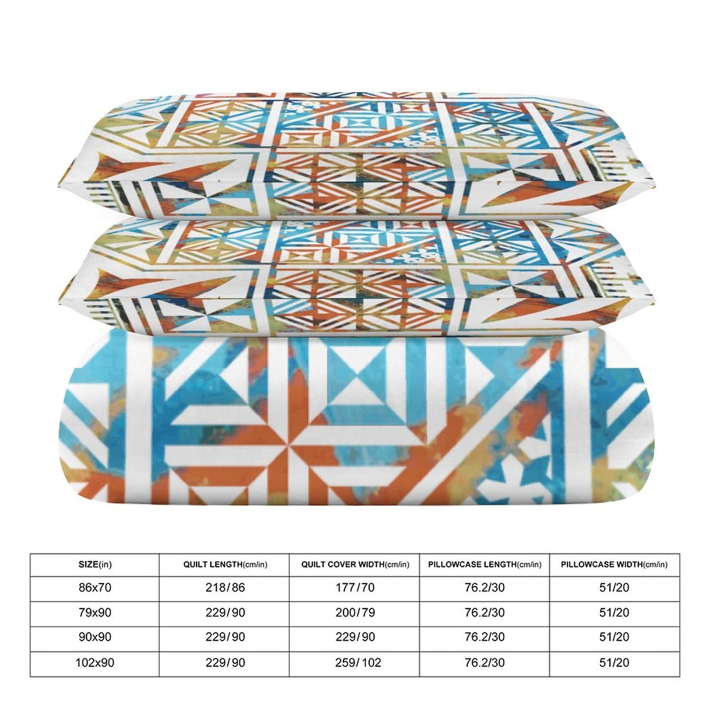 Fiji Masi 3-Piece Bedding Set-90"x90"/ 229x229cm (Dual-sided Printing) 12