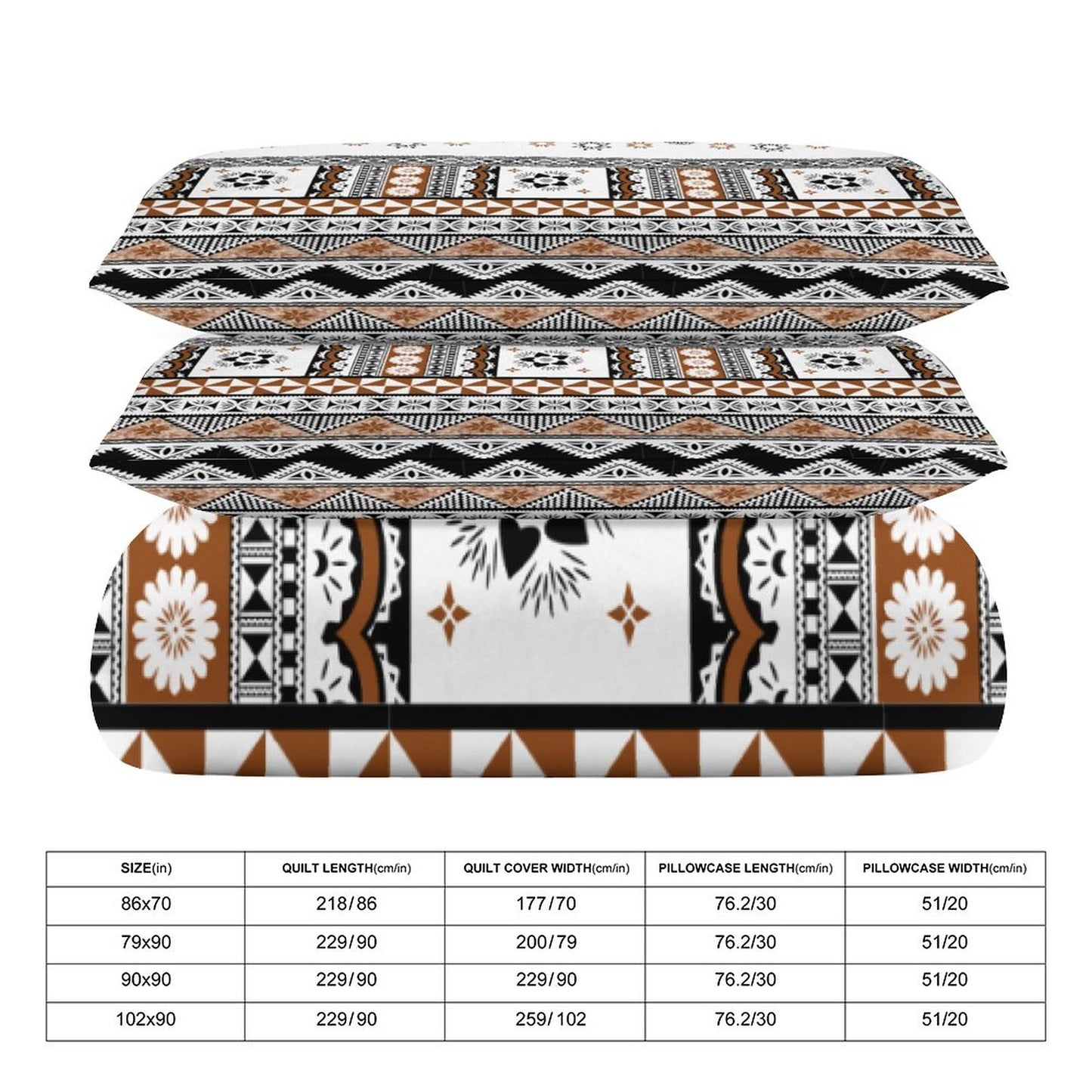 Fiji Masi 3-Piece Bedding Set-90"x90"/ 229x229cm (Dual-sided Printing) 9