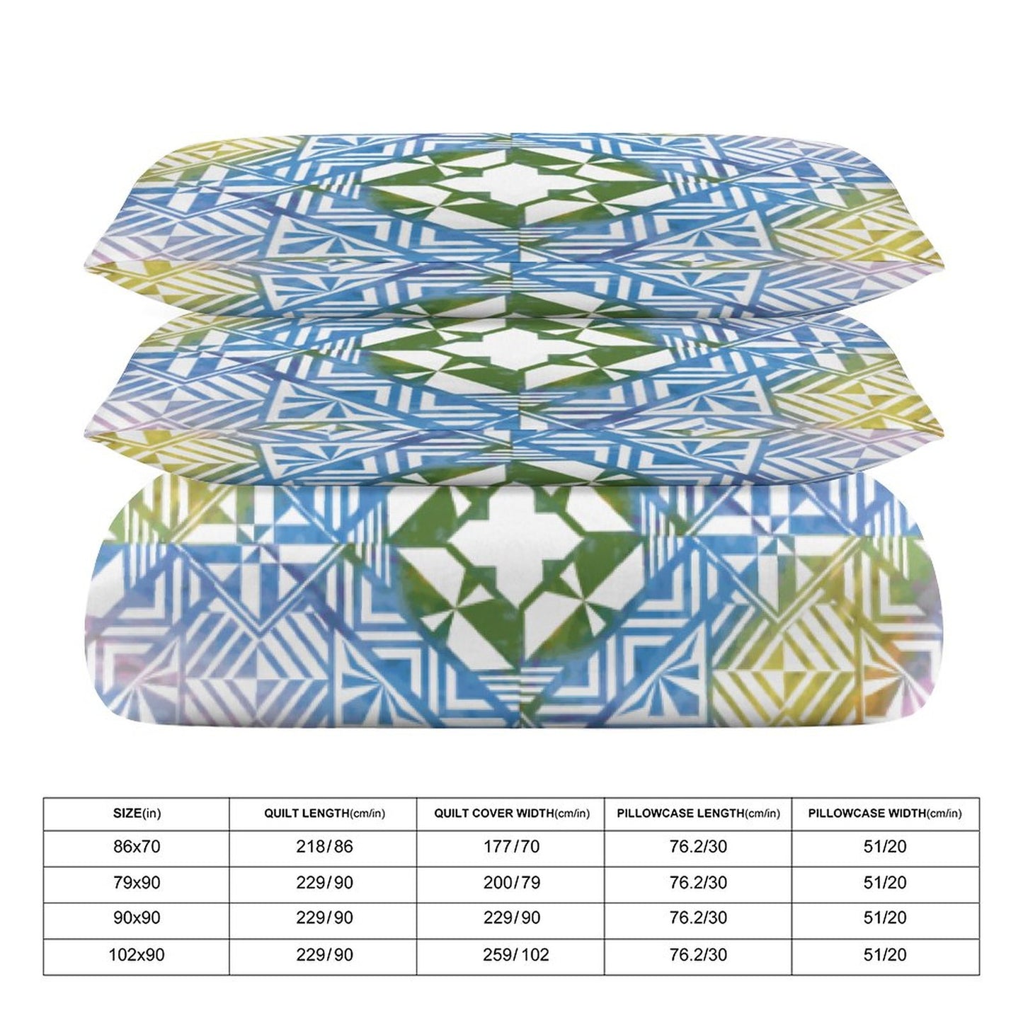 Fiji Masi 3-Piece Bedding Set-90"x90"/ 229x229cm (Dual-sided Printing) 20