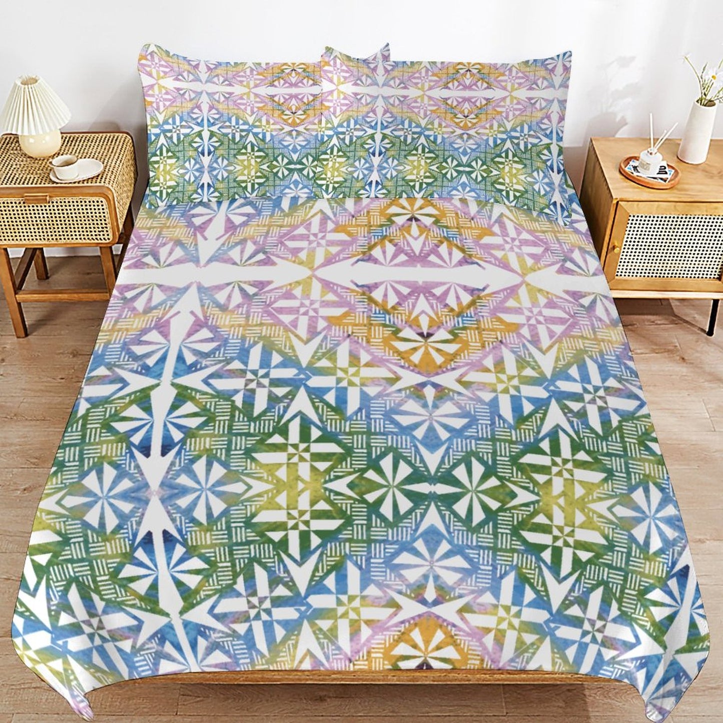 Fiji Masi 3-Piece Bedding Set-90"x90"/ 229x229cm (Dual-sided Printing) 17
