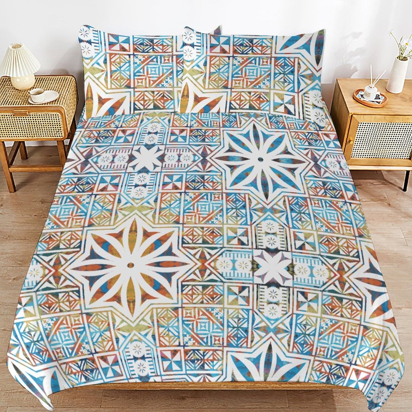 Fiji Masi 3-Piece Bedding Set-90"x90"/ 229x229cm (Dual-sided Printing) 15