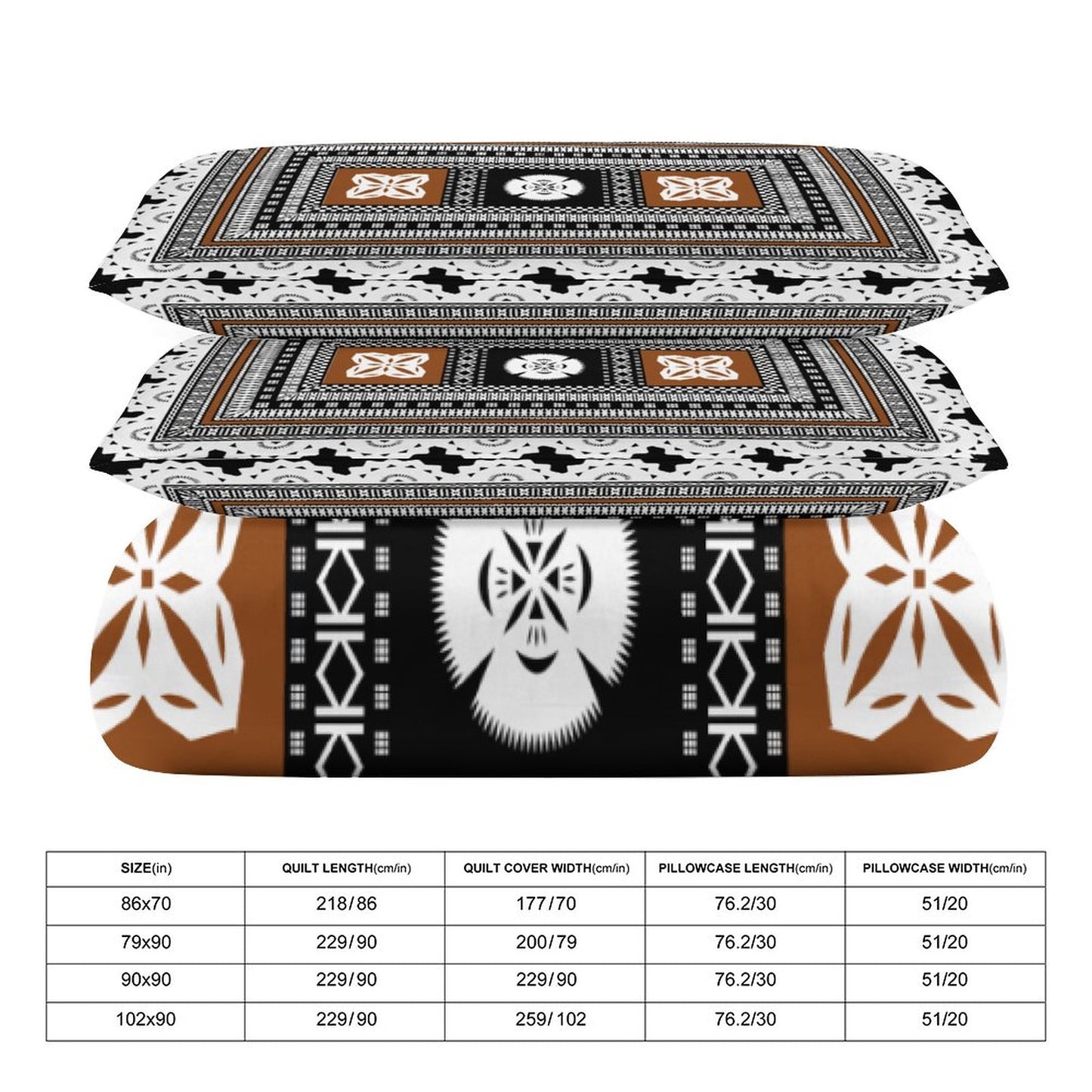 Fiji Masi 3-Piece Bedding Set-90"x90"/ 229x229cm (Dual-sided Printing) 7