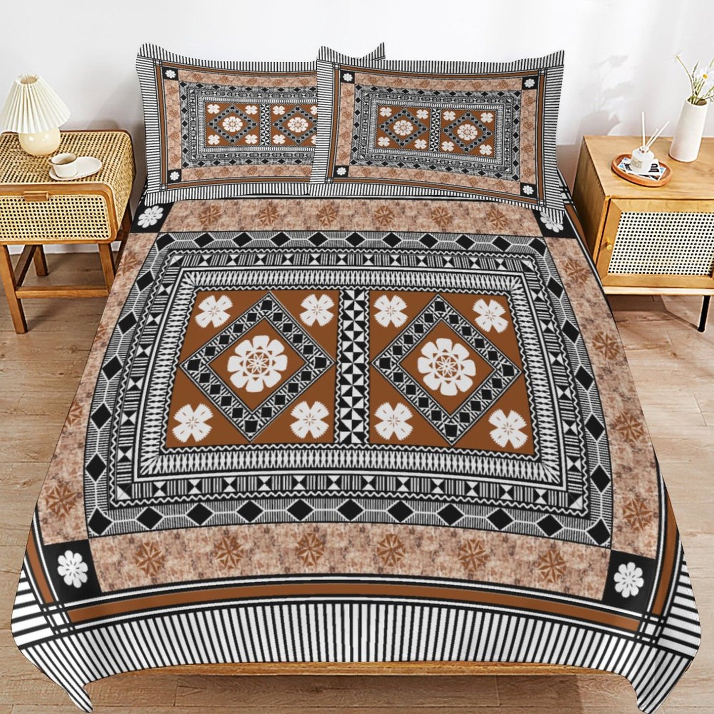 Fiji Masi 3-Piece Bedding Set-90"x90"/ 229x229cm (Dual-sided Printing) 8
