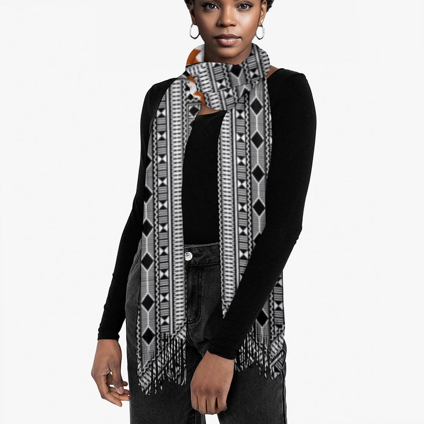 Fiji Masi Cashmere-like Tassel Scarf 4