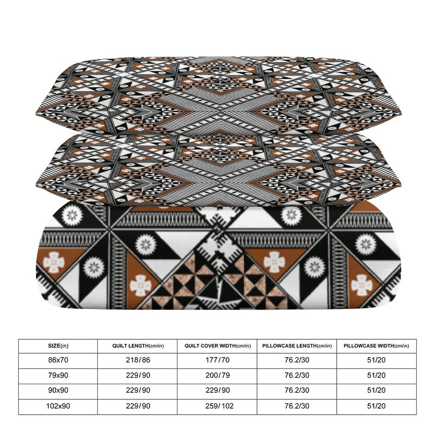 Fiji Masi 3-Piece Bedding Set-90"x90"/ 229x229cm (Dual-sided Printing) 2