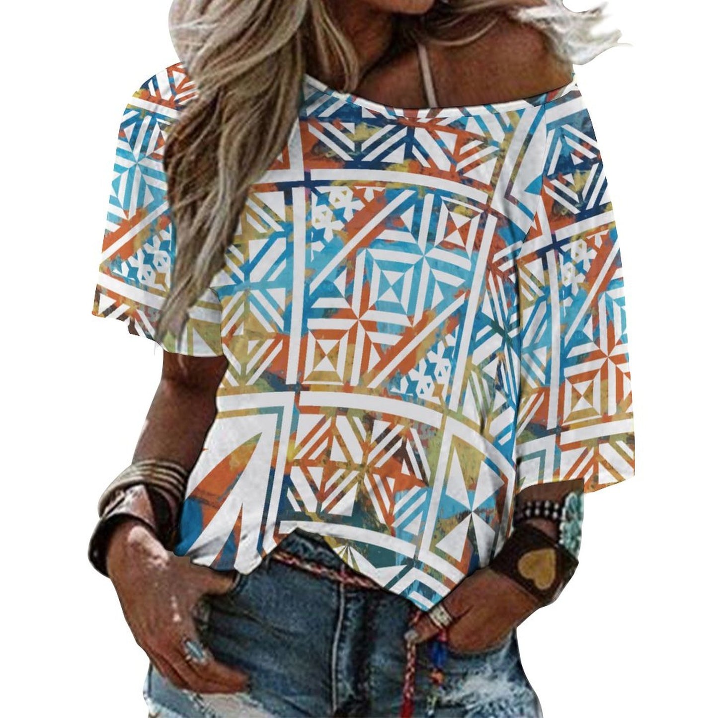 Fiji Masi Off the Shoulder Half-Sleeve T-shirt 3
