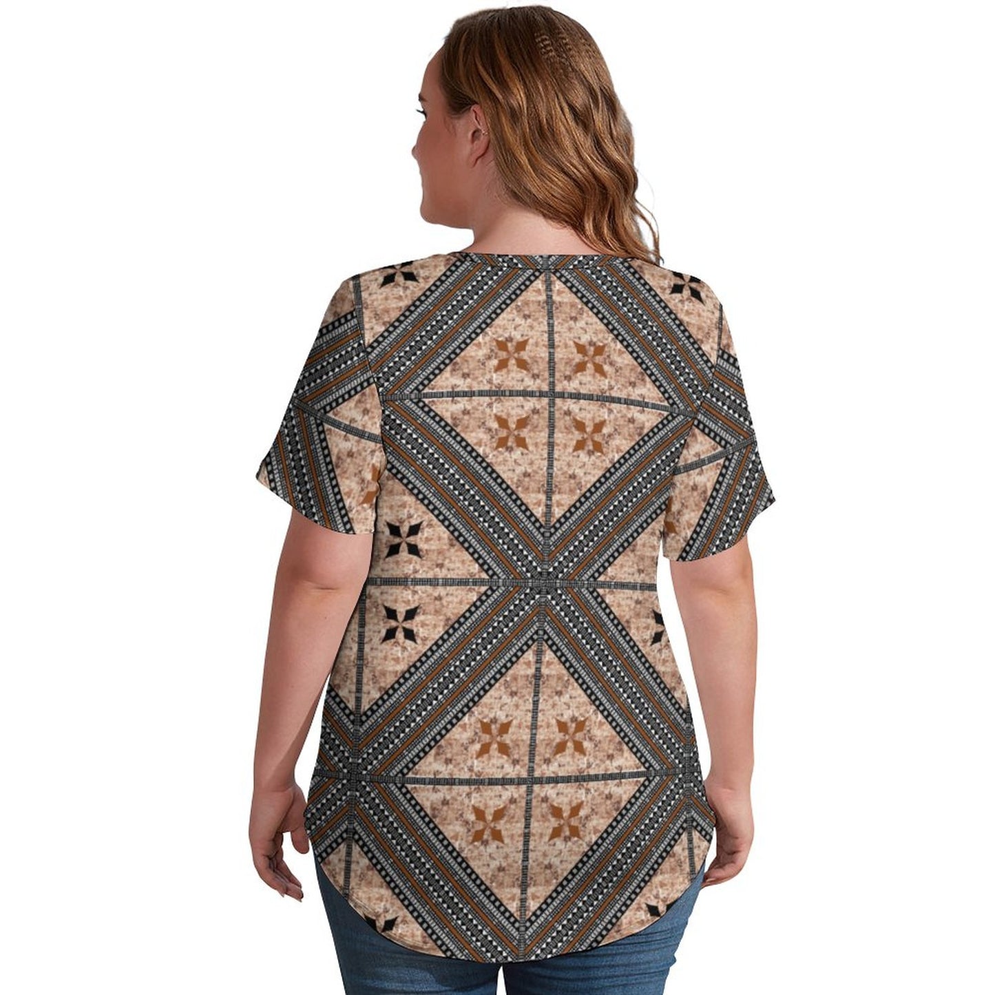 Fiji Masi Ice Silk V Neck Short-Sleeve Shirt 4