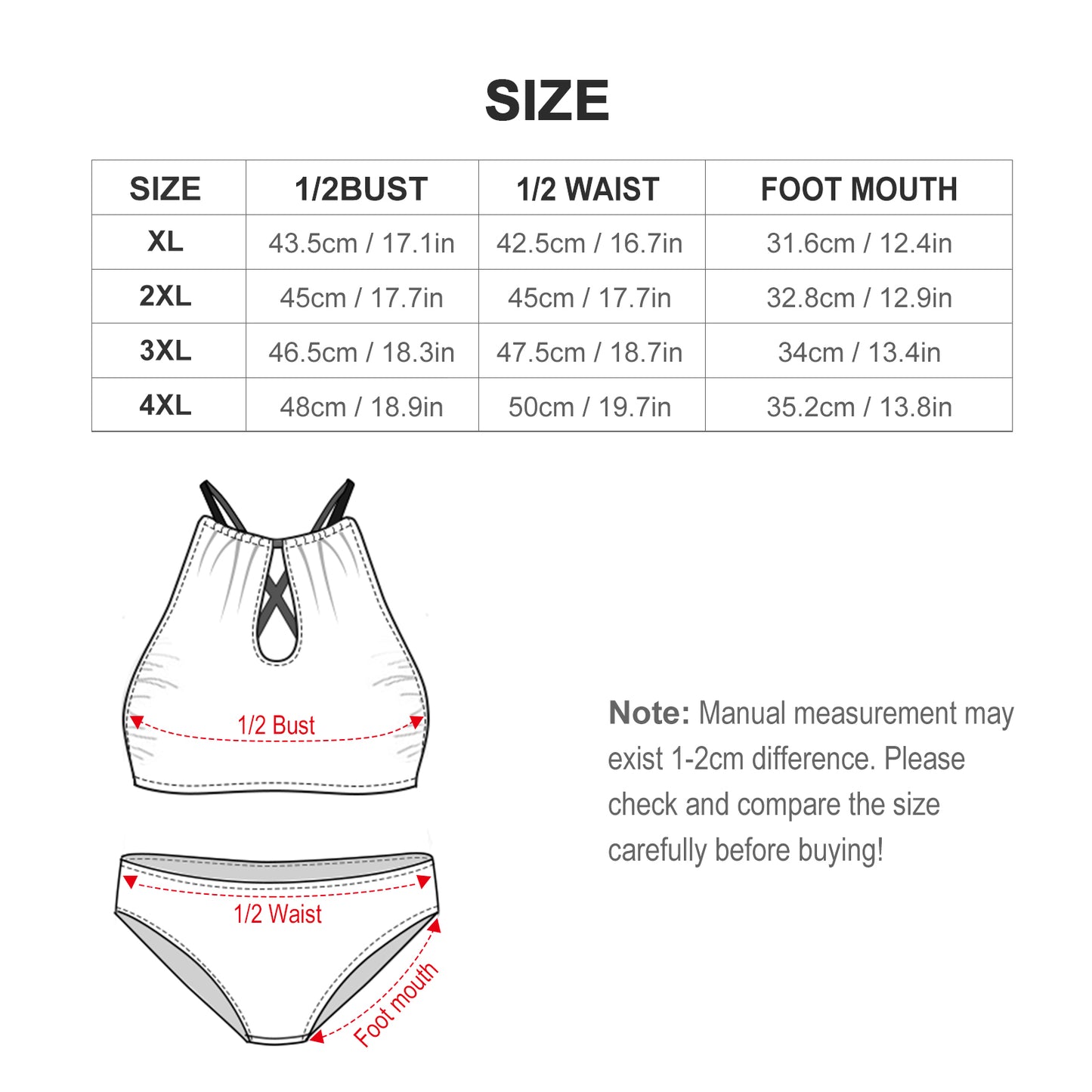 Fiji Masi Plus Size Women's Two piece Swimsuit with High Neck Halter Top 1